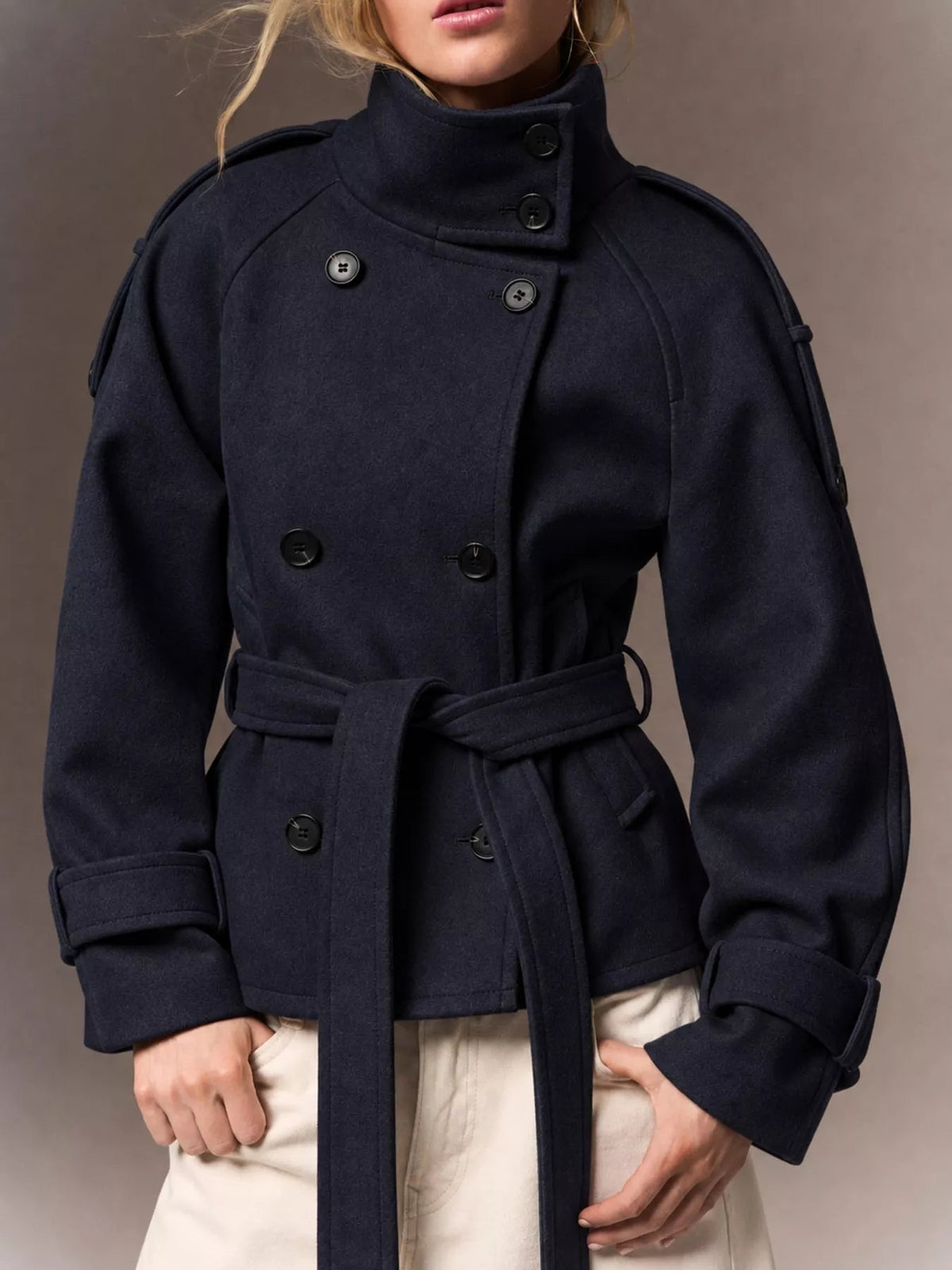 Double-Breasted Belted Outerwear - Flip Flop Dynasty