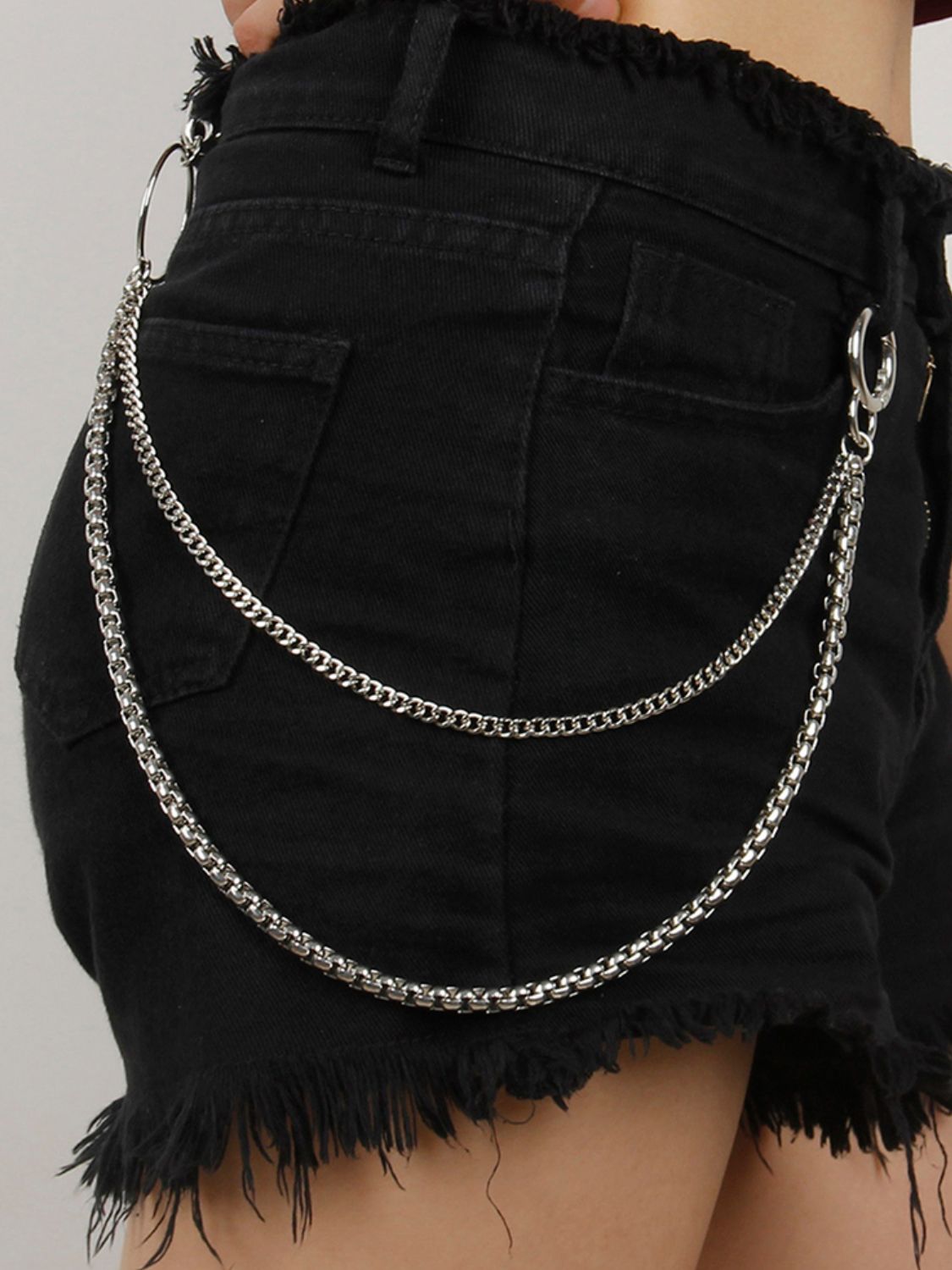 Double - Layered Metal Chain Belt - Flip Flop Dynasty