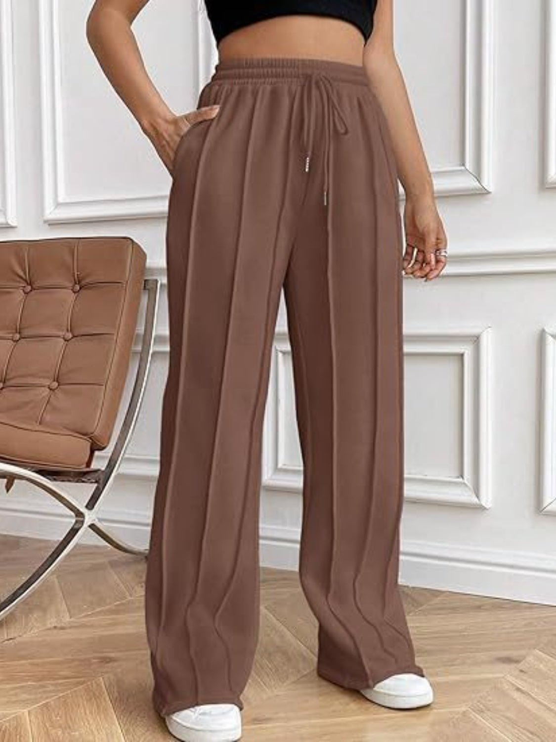 Drawstring Wide Leg Pants with Pockets - Flip Flop Dynasty