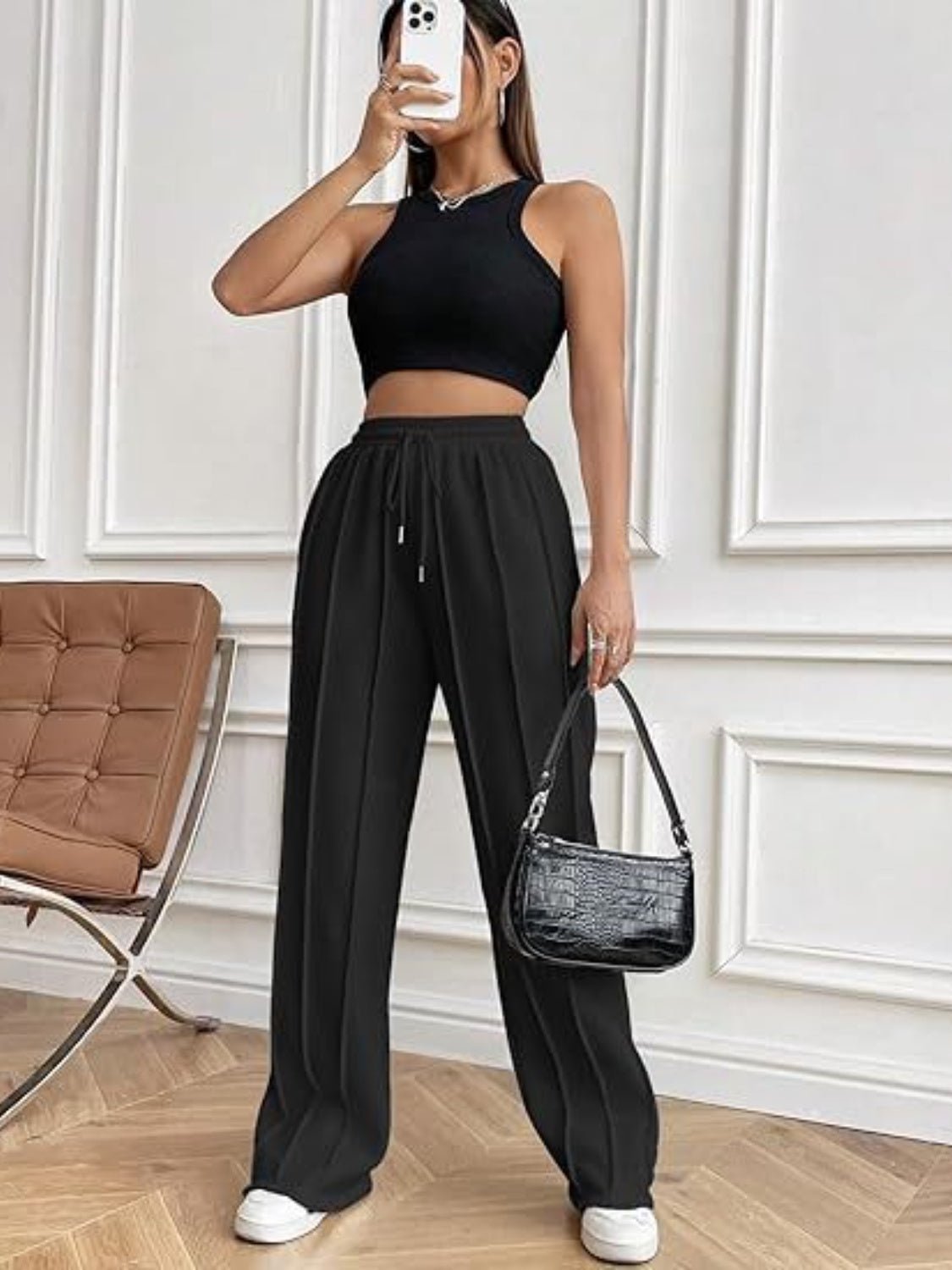 Drawstring Wide Leg Pants with Pockets - Flip Flop Dynasty