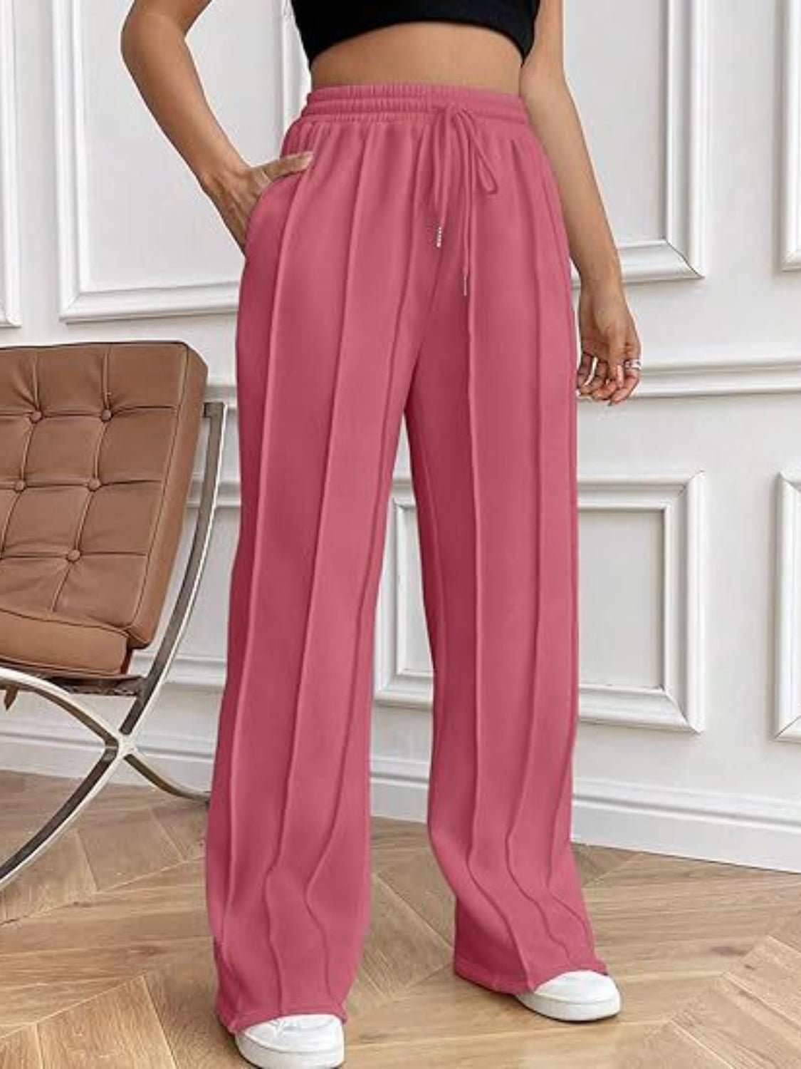 Drawstring Wide Leg Pants with Pockets - Flip Flop Dynasty