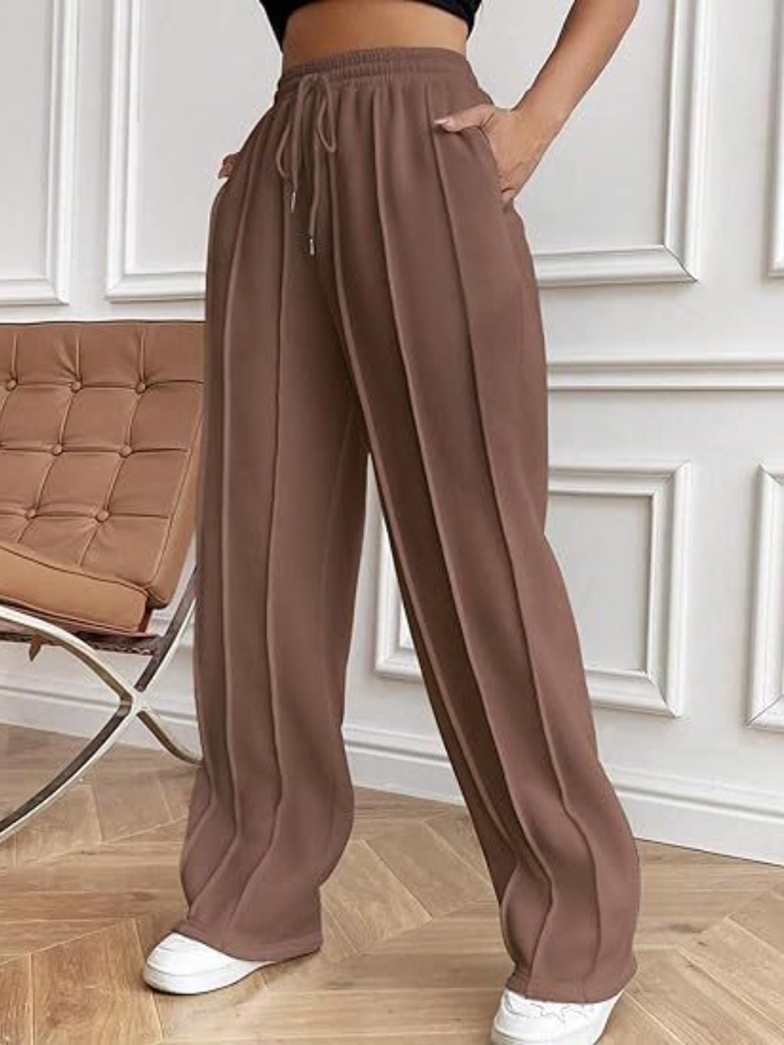 Drawstring Wide Leg Pants with Pockets - Flip Flop Dynasty