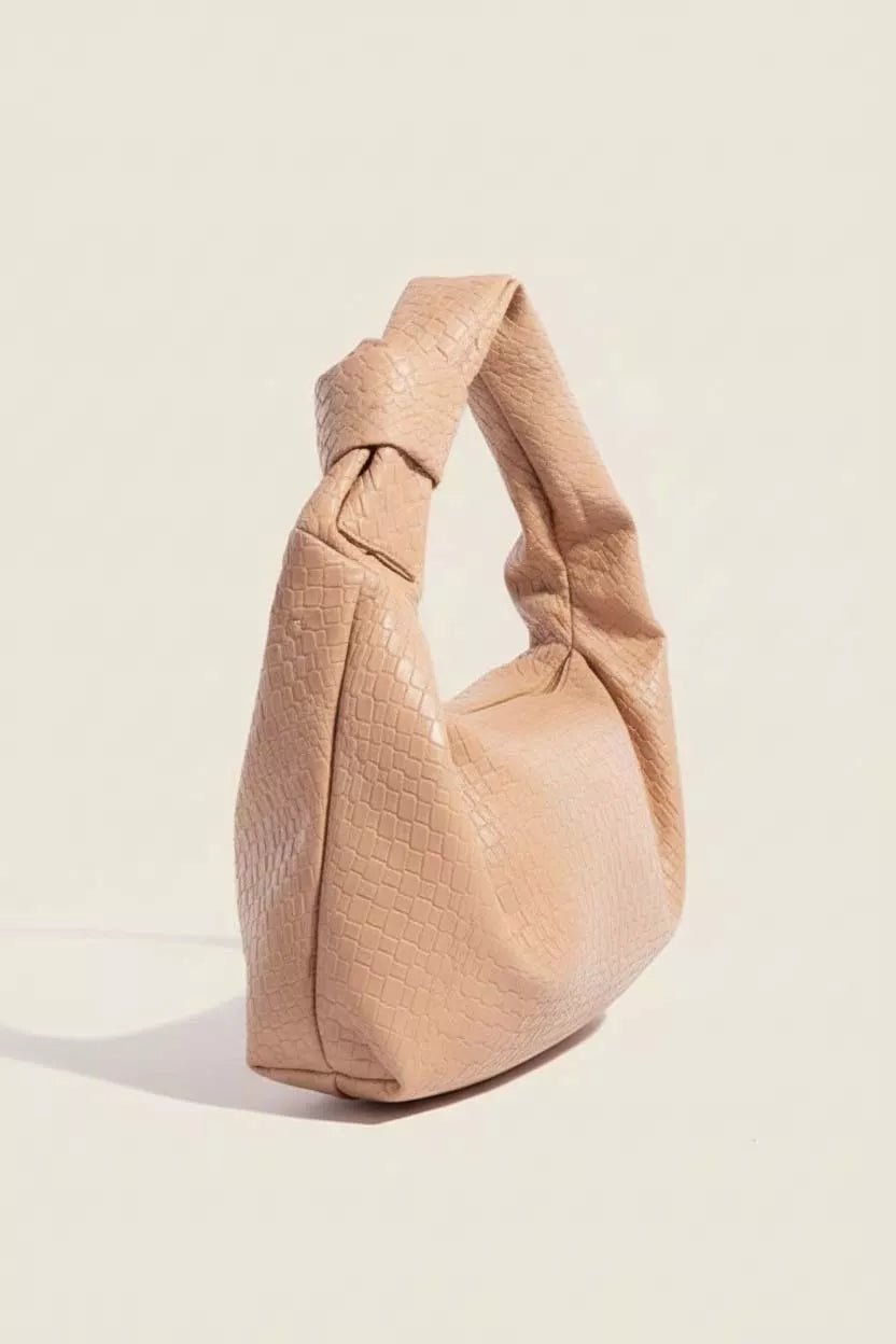 Fame Braided Pattern Knotted Handle Hand Bag - Flip Flop Dynasty