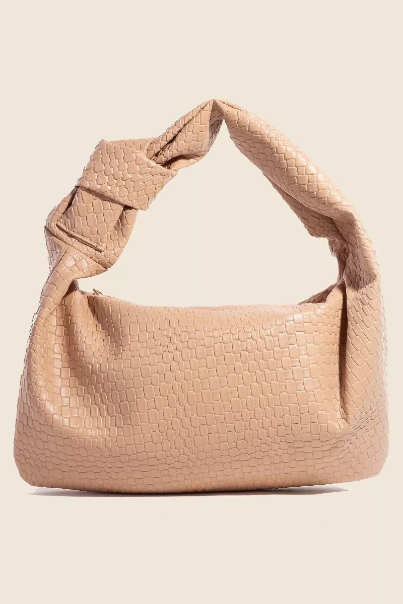 Fame Braided Pattern Knotted Handle Hand Bag - Flip Flop Dynasty