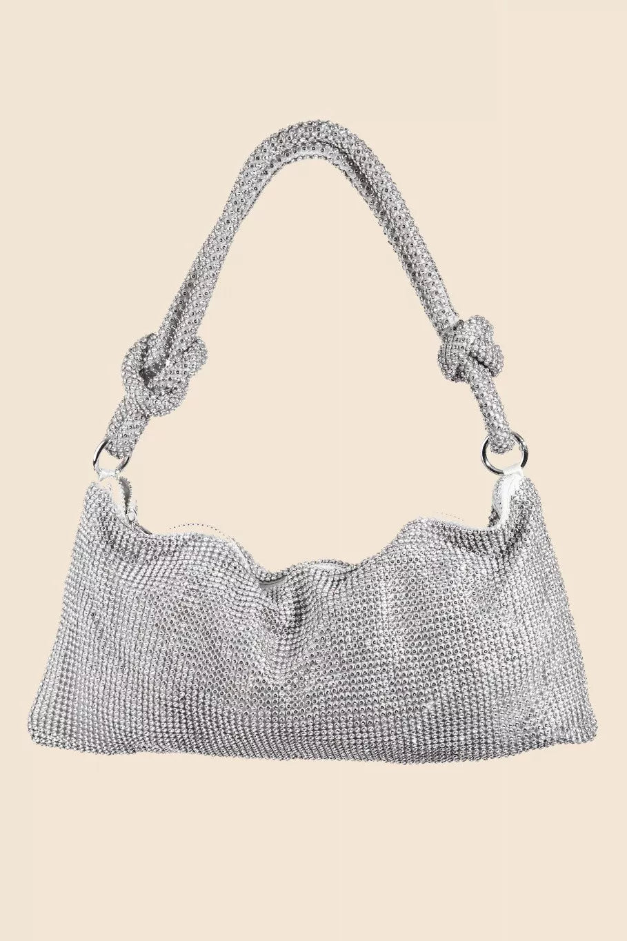 Fame Rhinestone Studded Hobo Bag - Flip Flop Dynasty