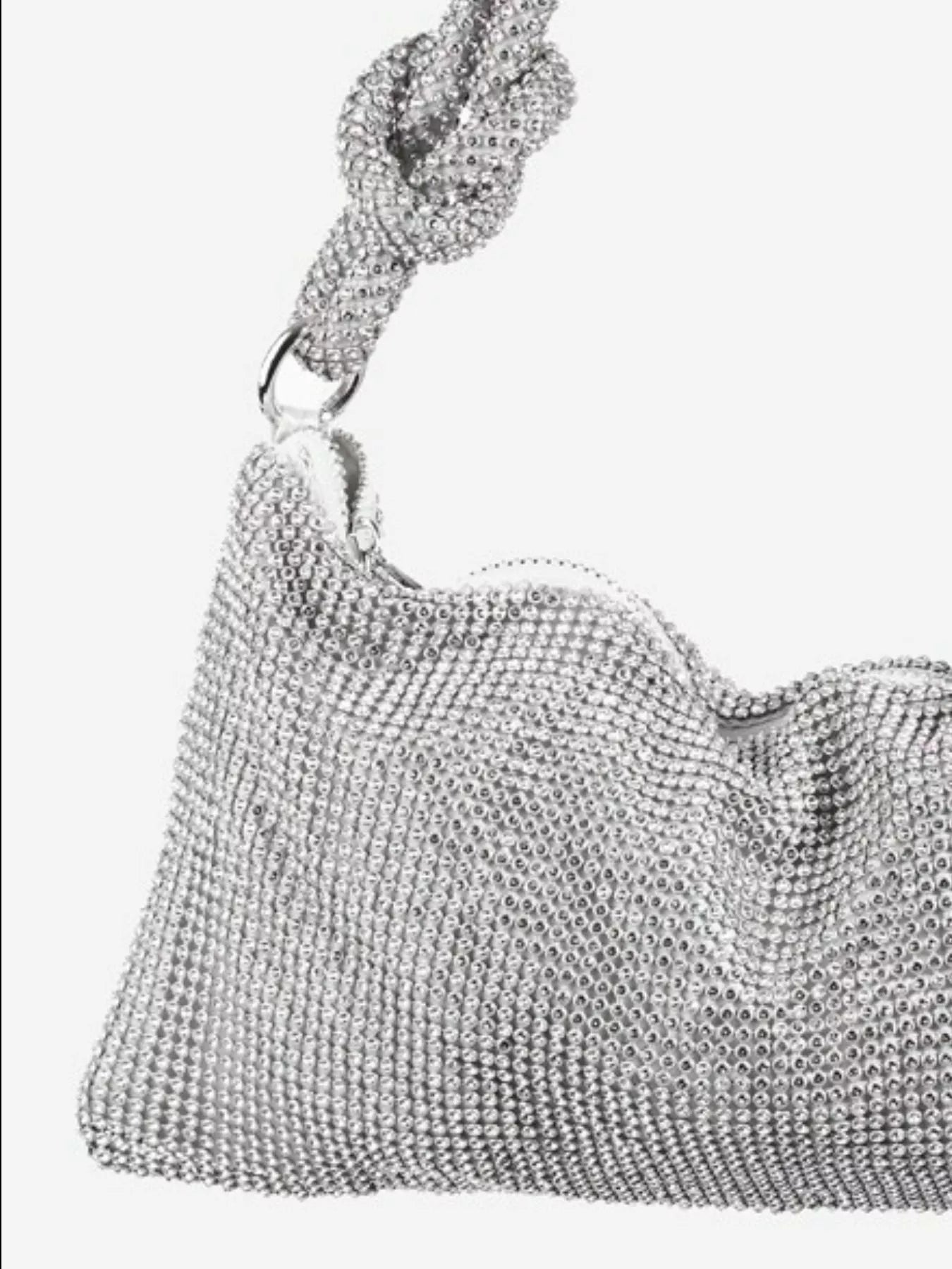 Fame Rhinestone Studded Hobo Bag - Flip Flop Dynasty