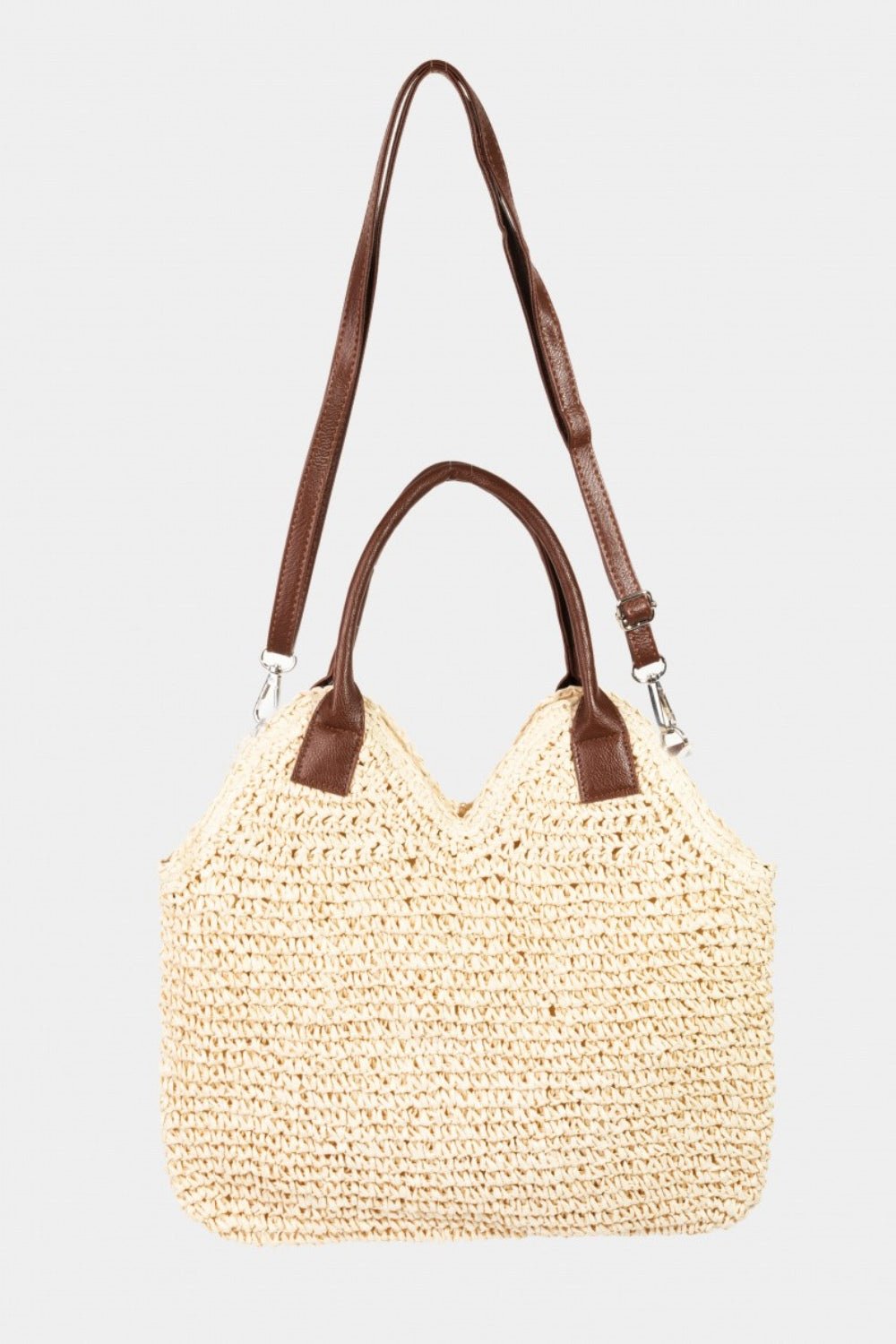 Fame Straw Braided Faux Leather Strap Shoulder Bag - Flip Flop Dynasty