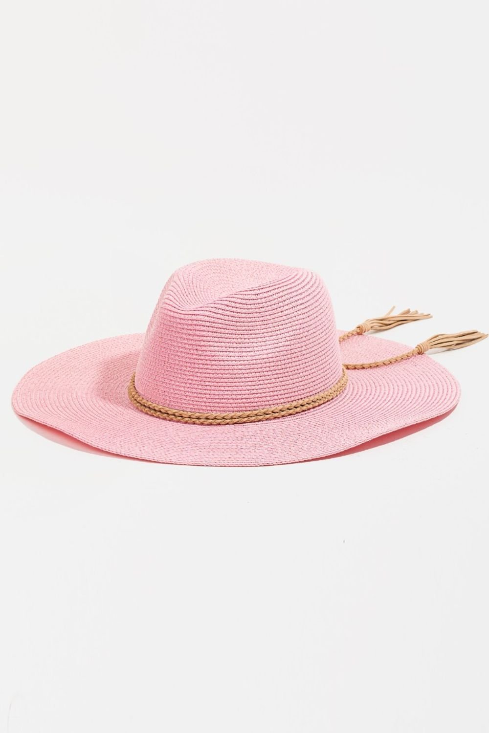 Fame Straw Braided Rope Strap Fedora Hat - Flip Flop Dynasty