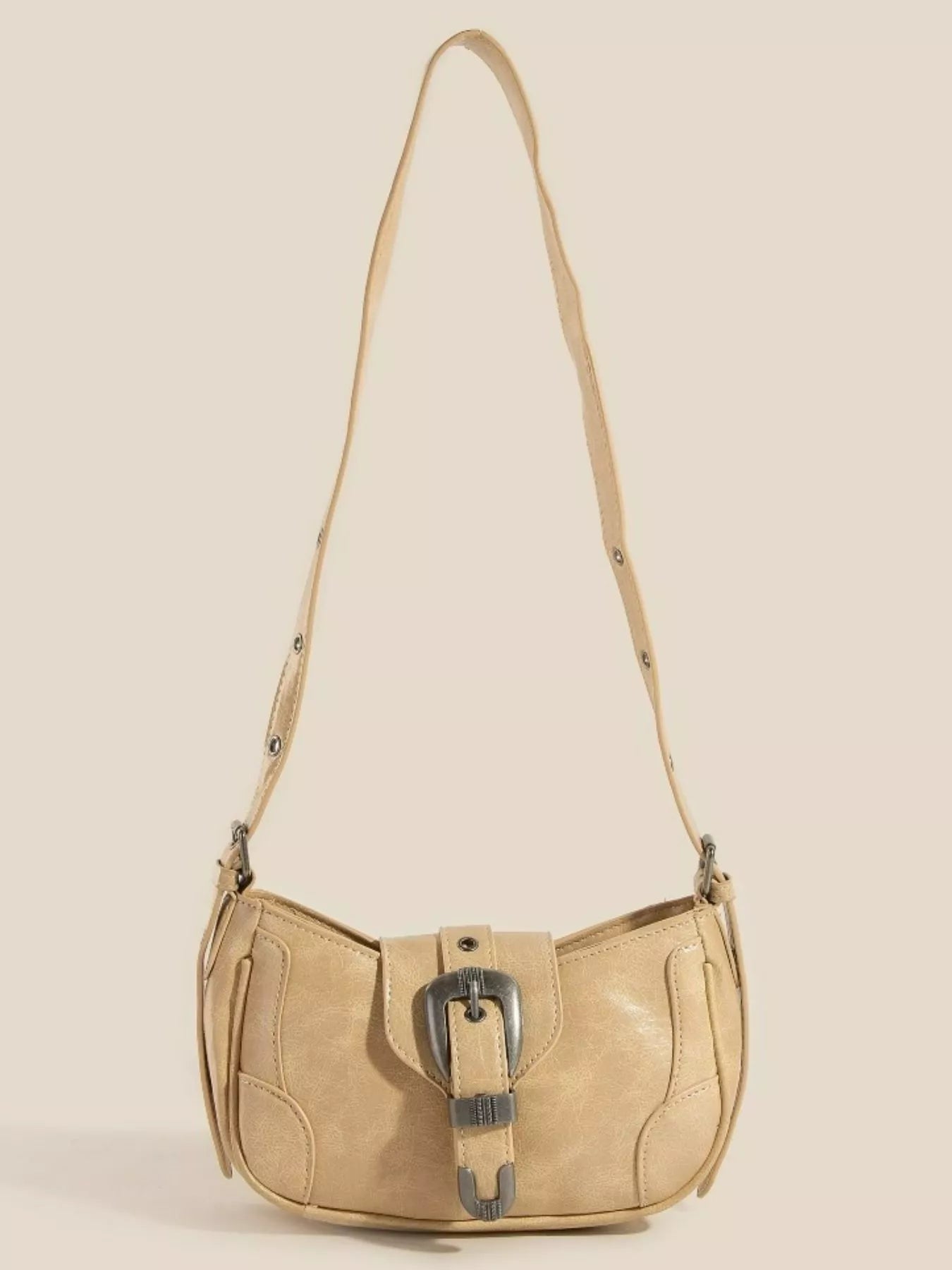 Fame Western Buckle Accent Multi Panel Shoulder Bag - Flip Flop Dynasty