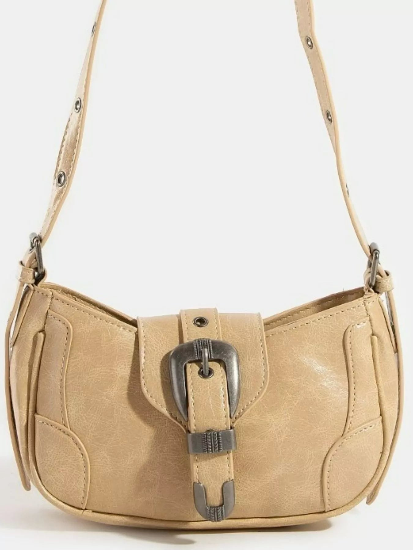 Fame Western Buckle Accent Multi Panel Shoulder Bag - Flip Flop Dynasty
