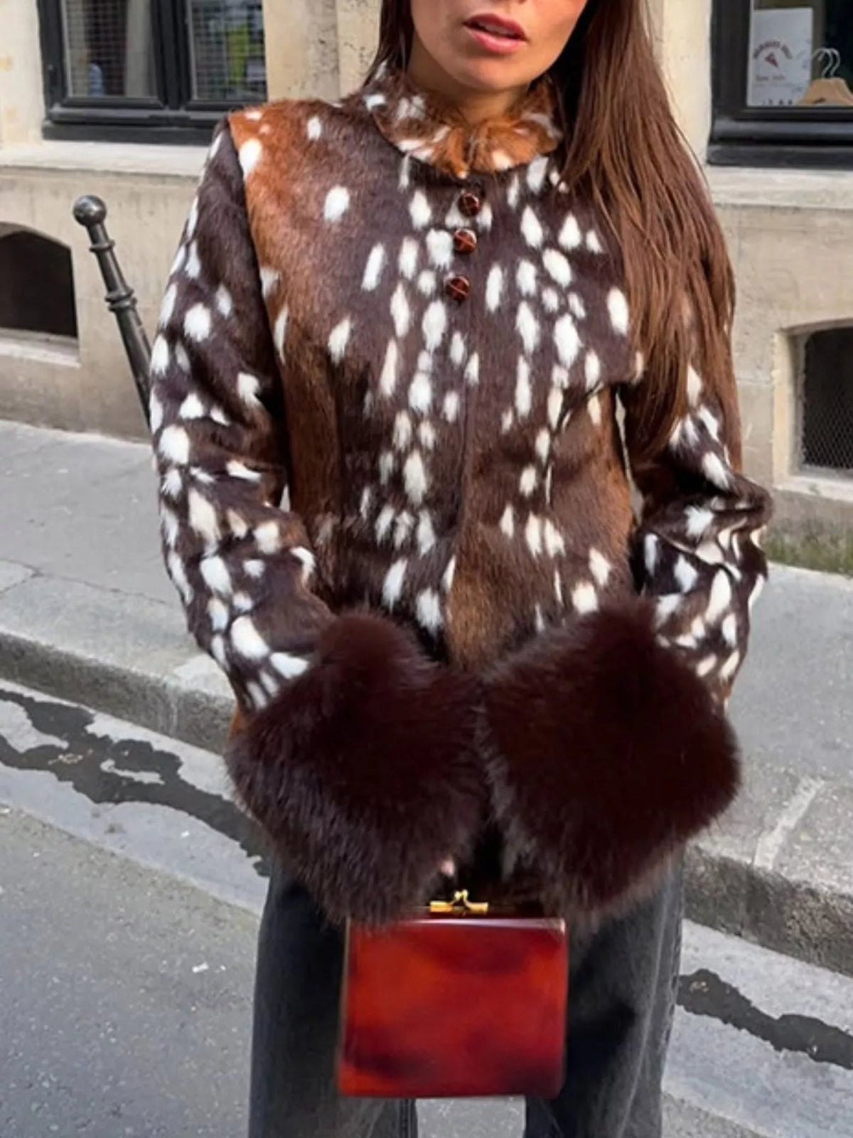Faux Fur Long Sleeve Outerwear - Flip Flop Dynasty