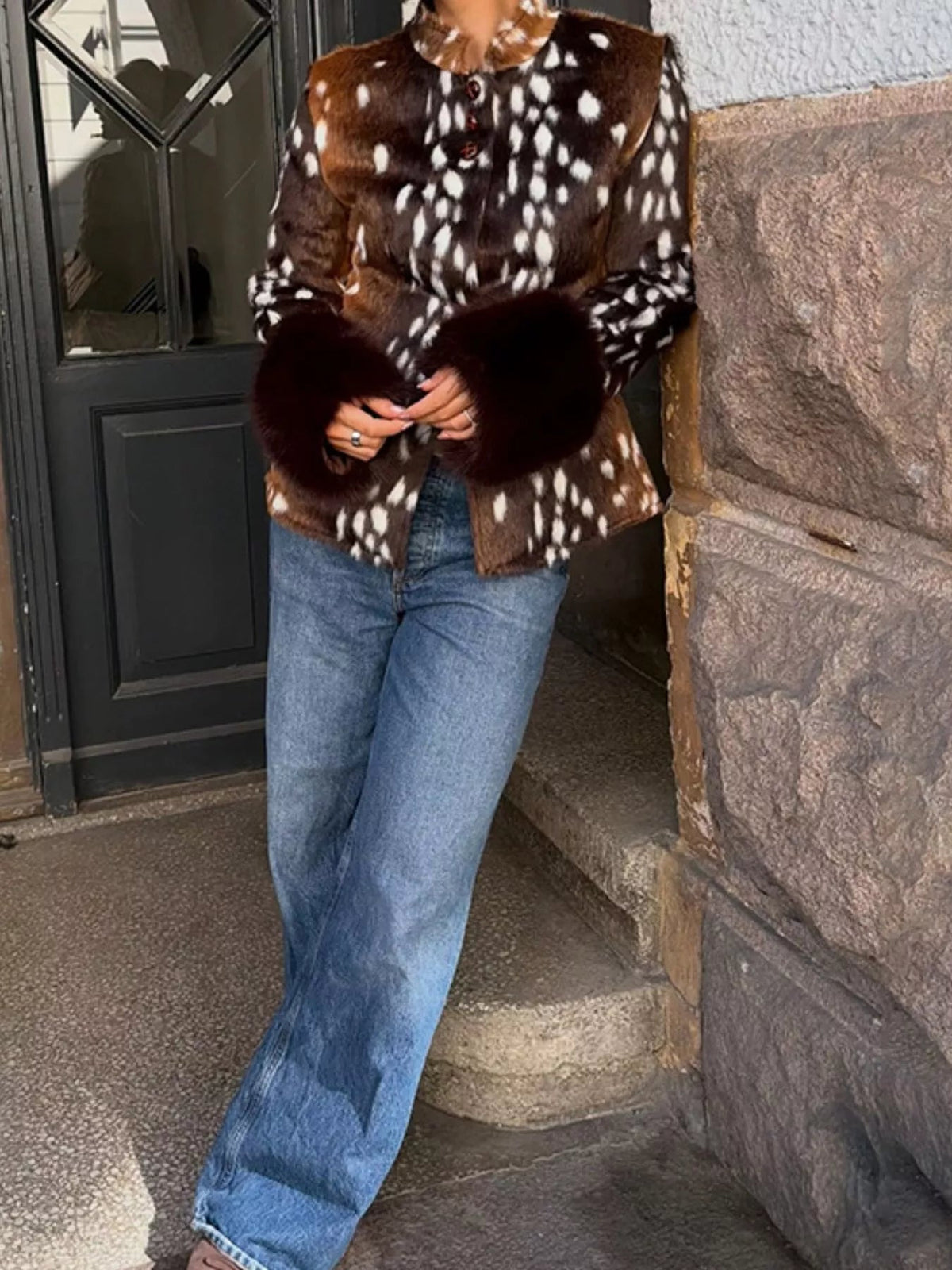 Faux Fur Long Sleeve Outerwear - Flip Flop Dynasty