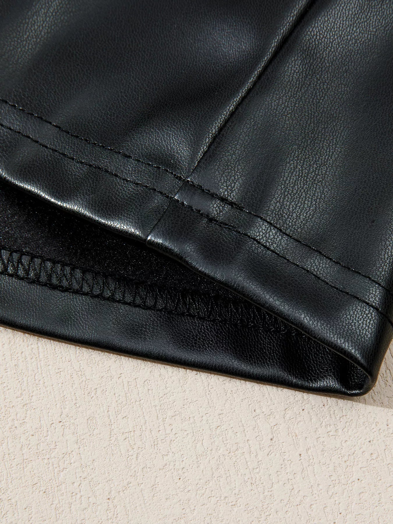 Faux Leather Ruffle Hem Sleeveless Mini Dress - Flip Flop Dynasty