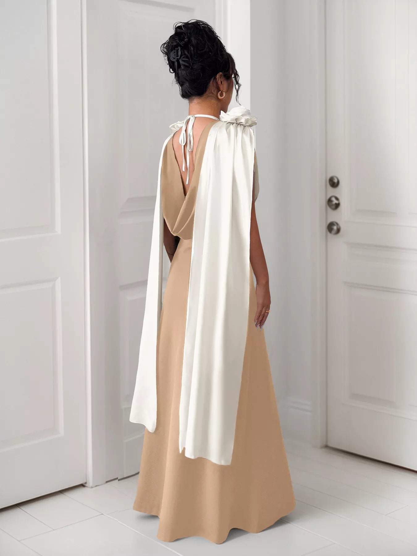 Floral Applique Two Tone Maxi Dress - Flip Flop Dynasty