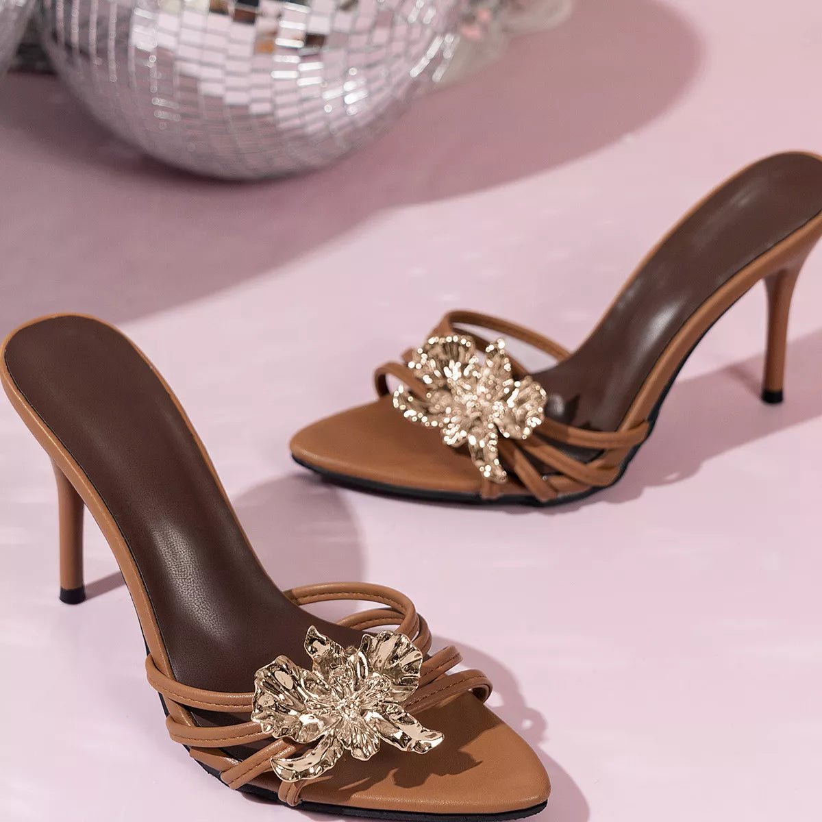 Floral Embellished High Heel Sandals - Flip Flop Dynasty
