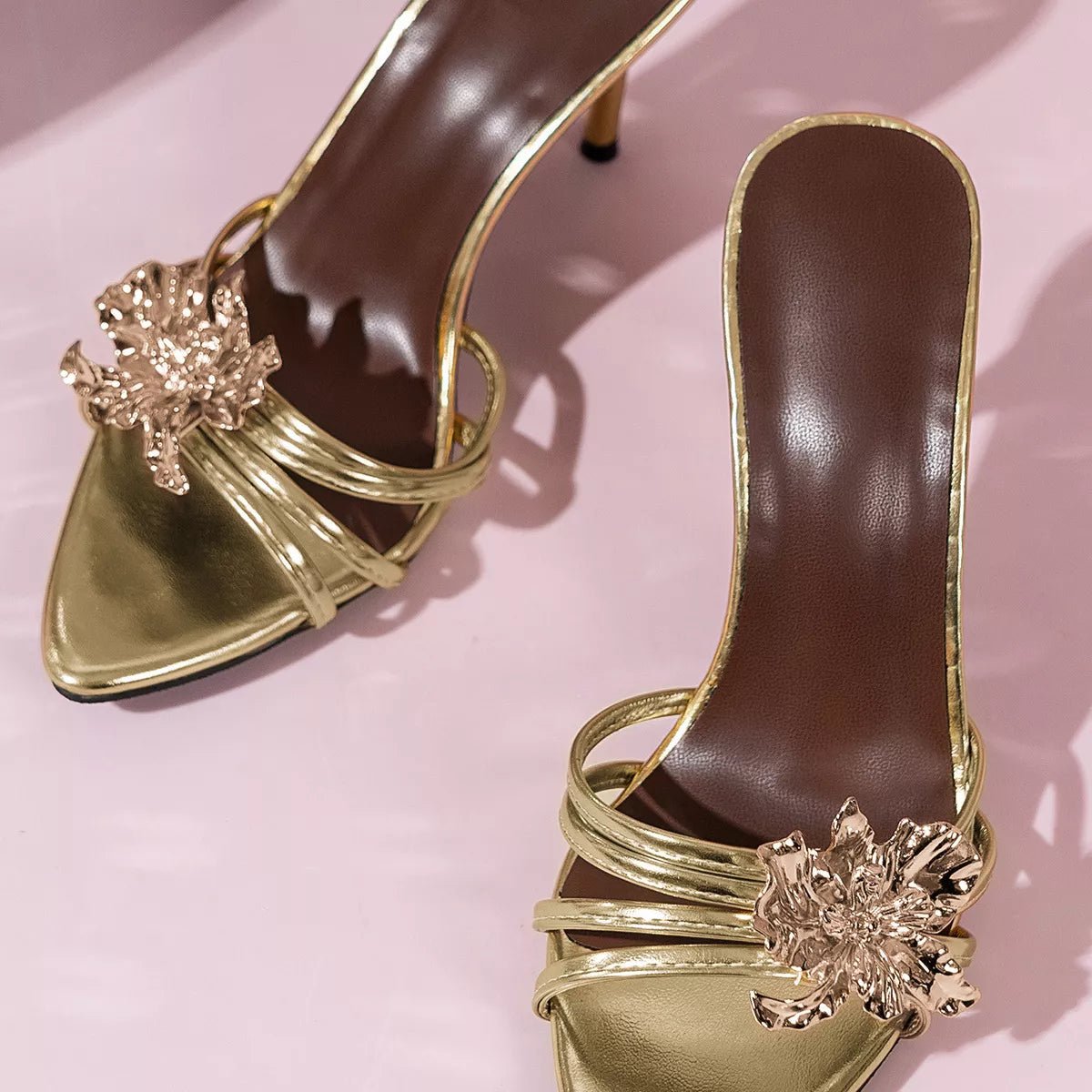 Floral Embellished High Heel Sandals - Flip Flop Dynasty