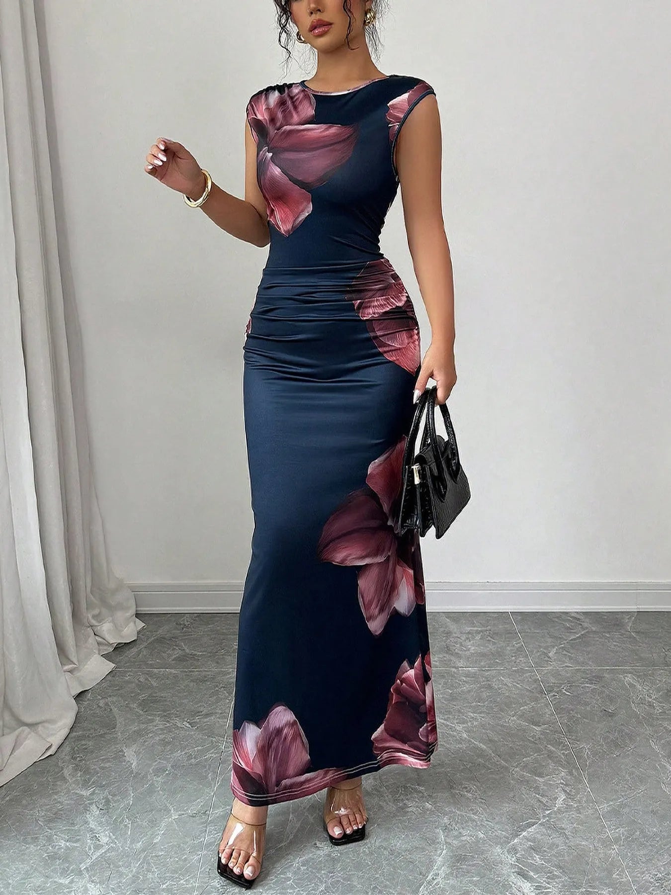 Floral Print Sleeveless Bodycon Maxi Dress - Flip Flop Dynasty