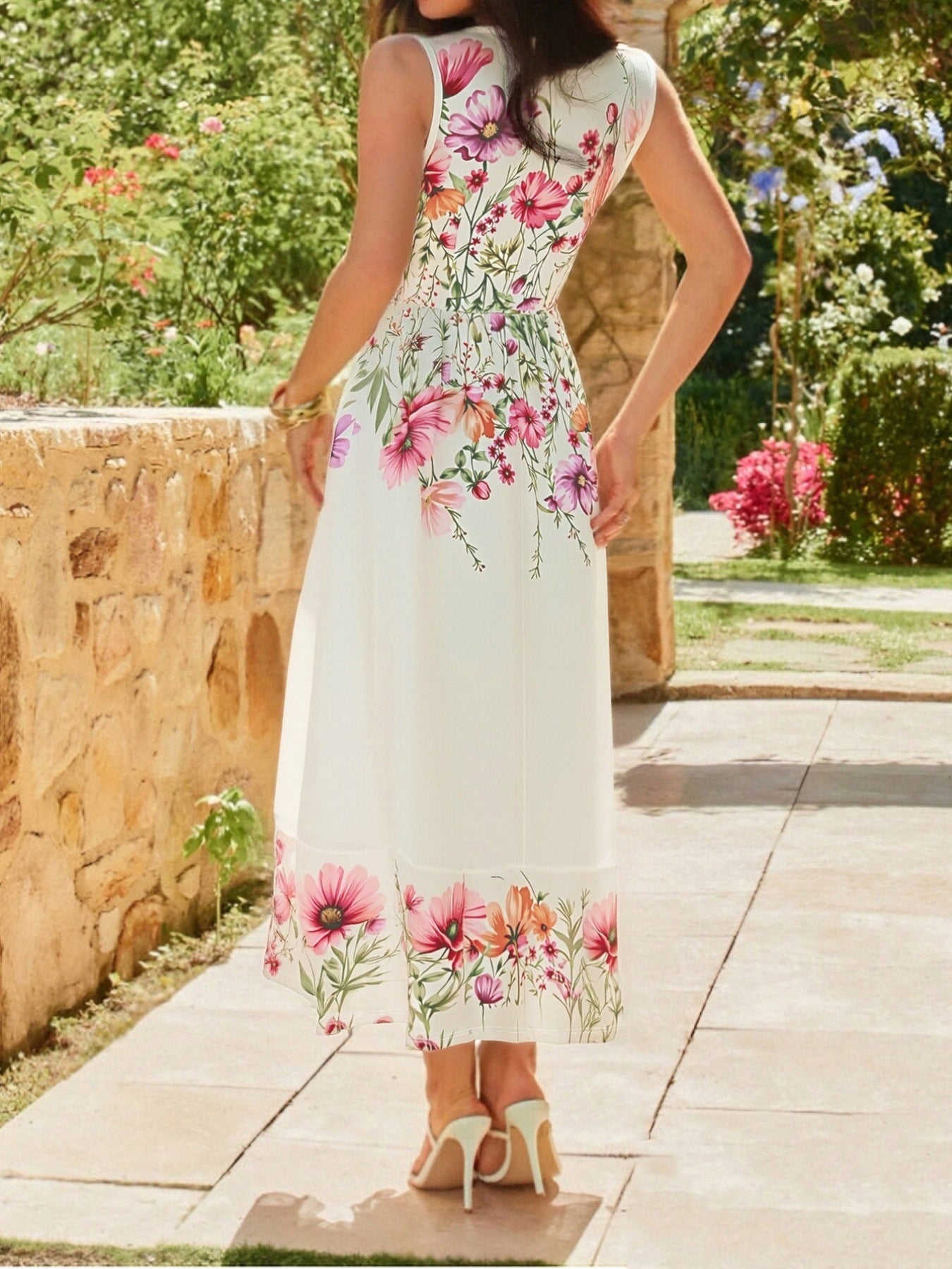 Floral Print Square Neck Dress - Flip Flop Dynasty