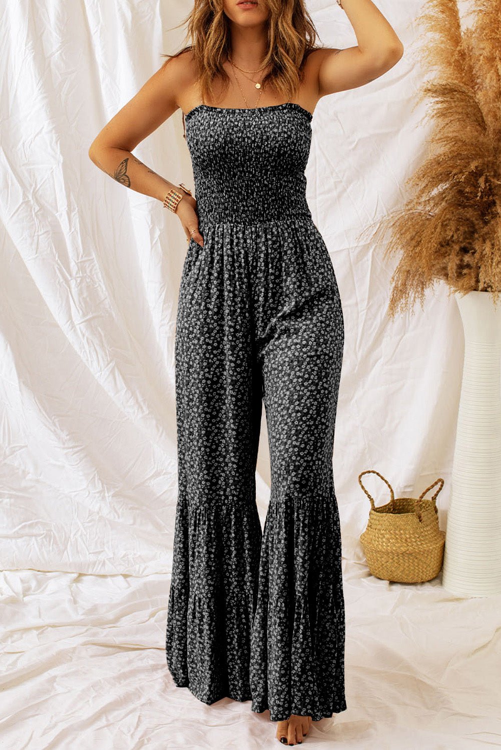 Floral Spaghetti Strap Wide Leg Jumpsuit - Flip Flop Dynasty