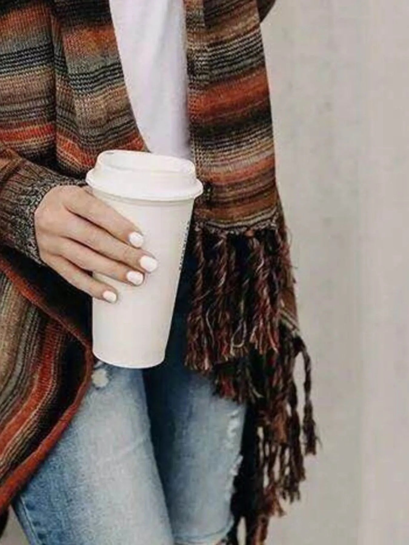 Fringe Long Sleeve Wrap Cardigan - Flip Flop Dynasty