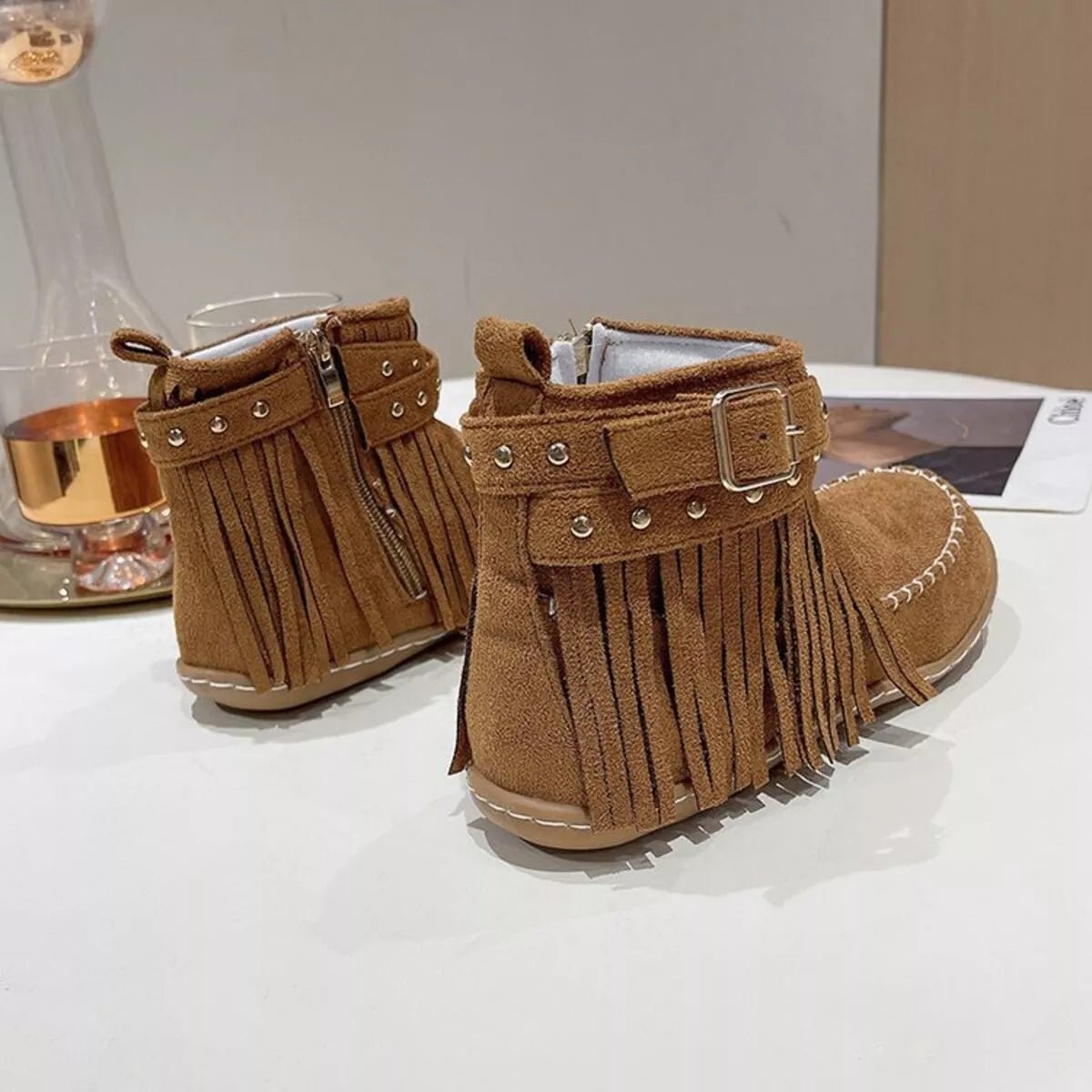 Fringe Round Toe Boots - Flip Flop Dynasty