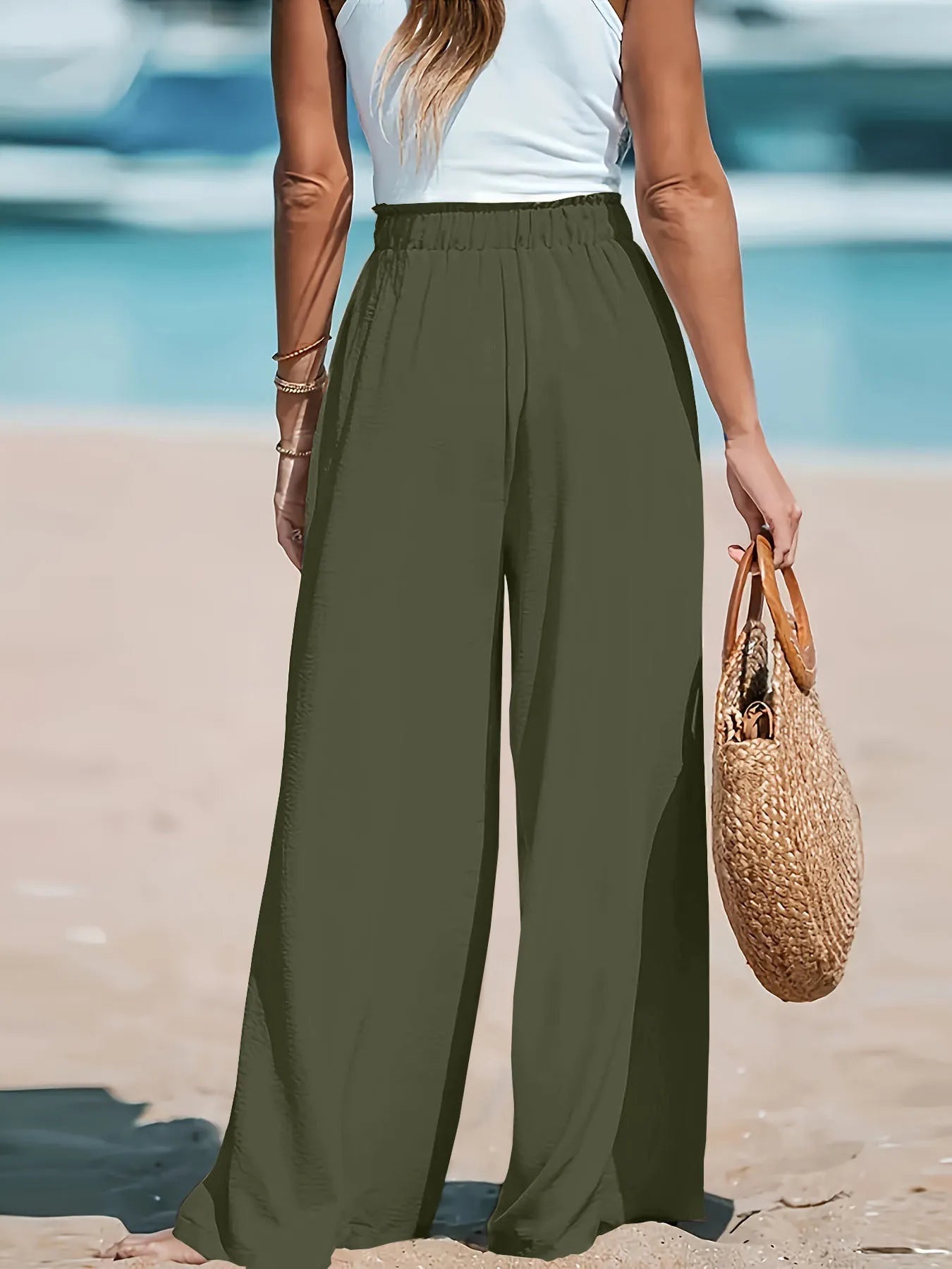 Full Size Drawstring Waist Wide Leg Pants Plus Size - Flip Flop Dynasty