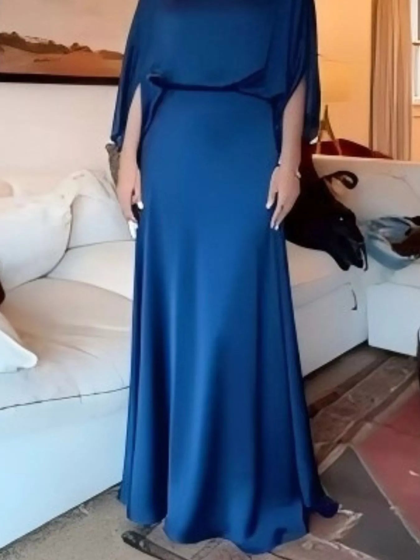 Full Size Elegant Batwing Sleeve Maxi Dress Plus Size - Flip Flop Dynasty