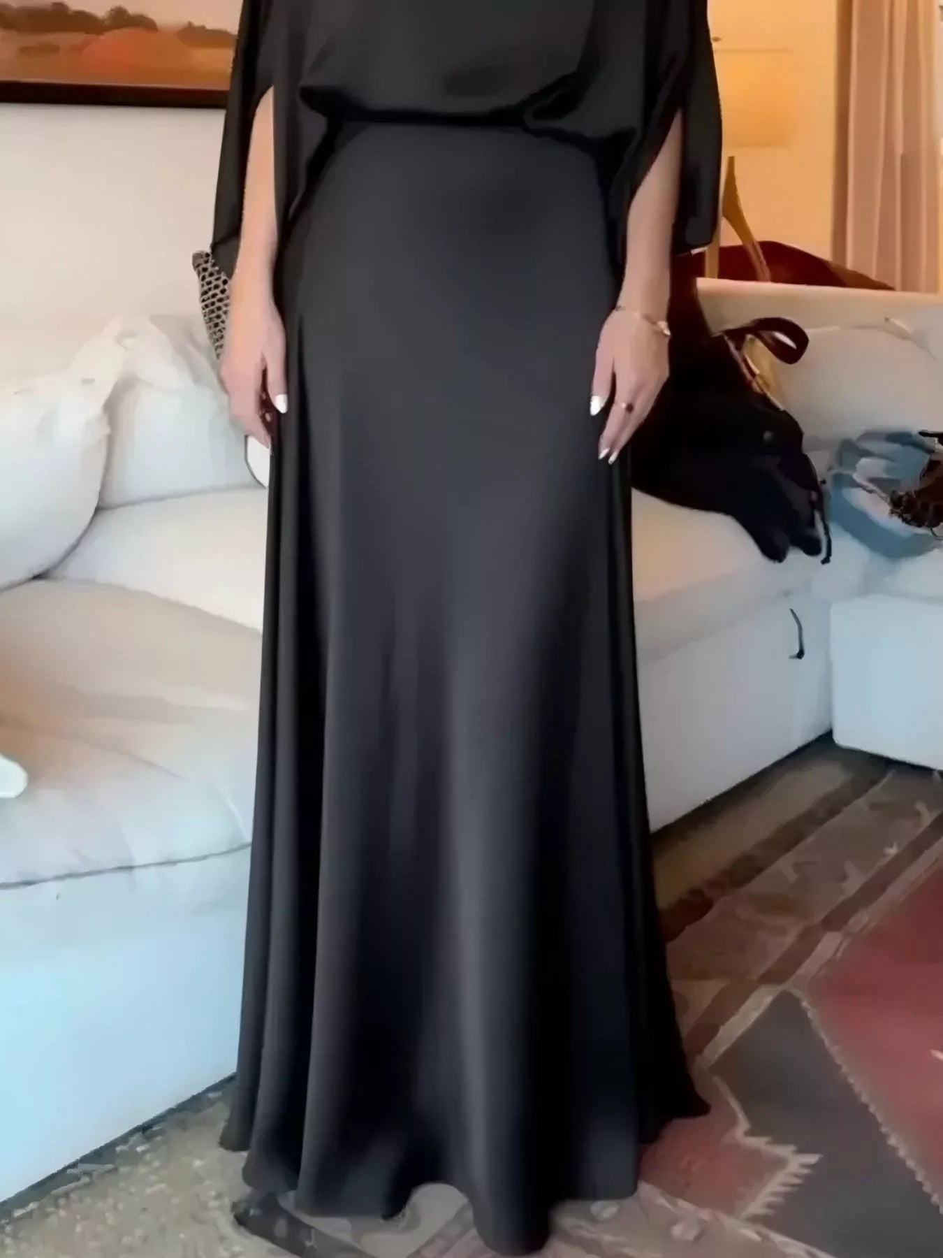 Full Size Elegant Batwing Sleeve Maxi Dress Plus Size - Flip Flop Dynasty