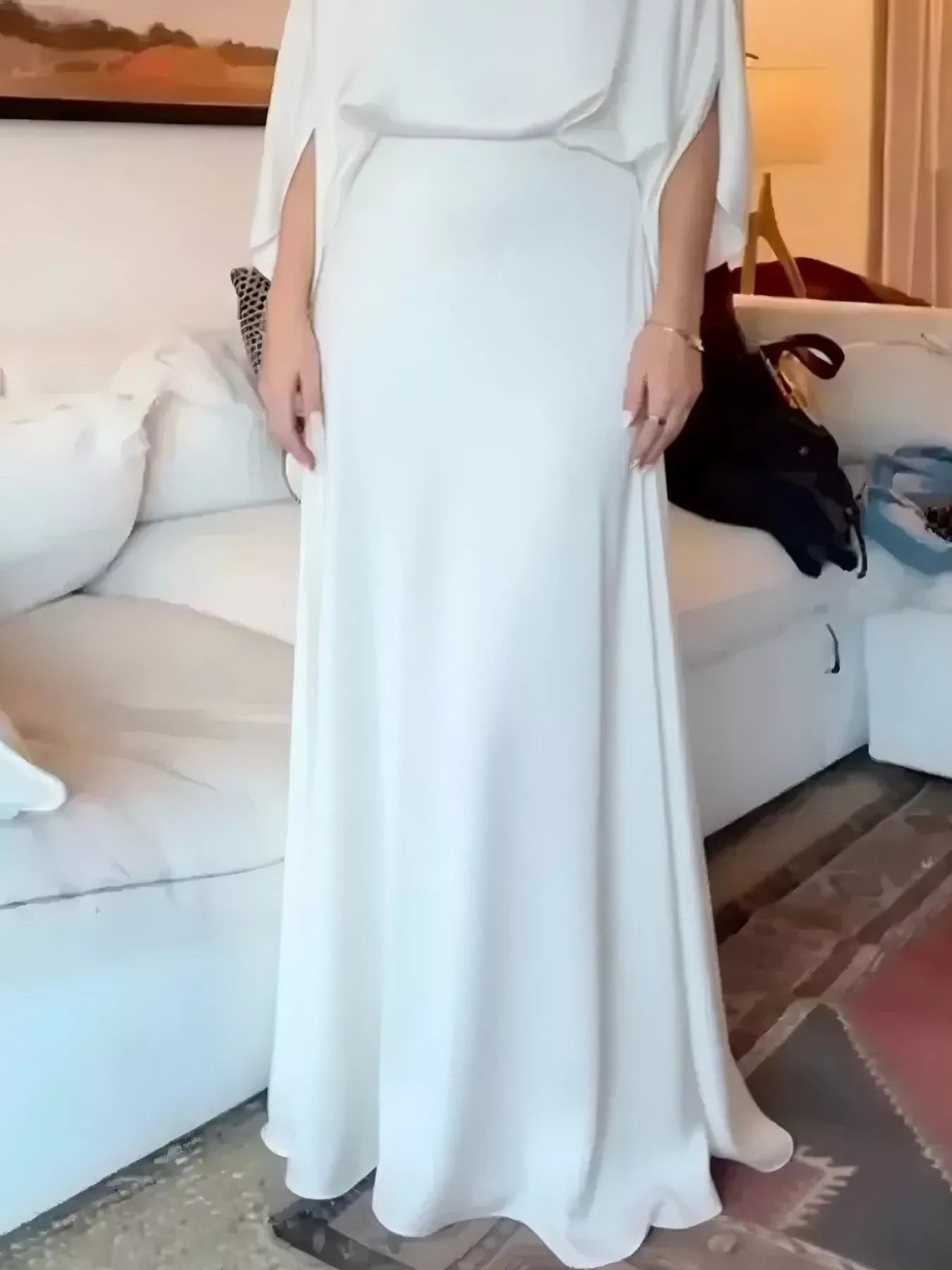 Full Size Elegant Batwing Sleeve Maxi Dress Plus Size - Flip Flop Dynasty