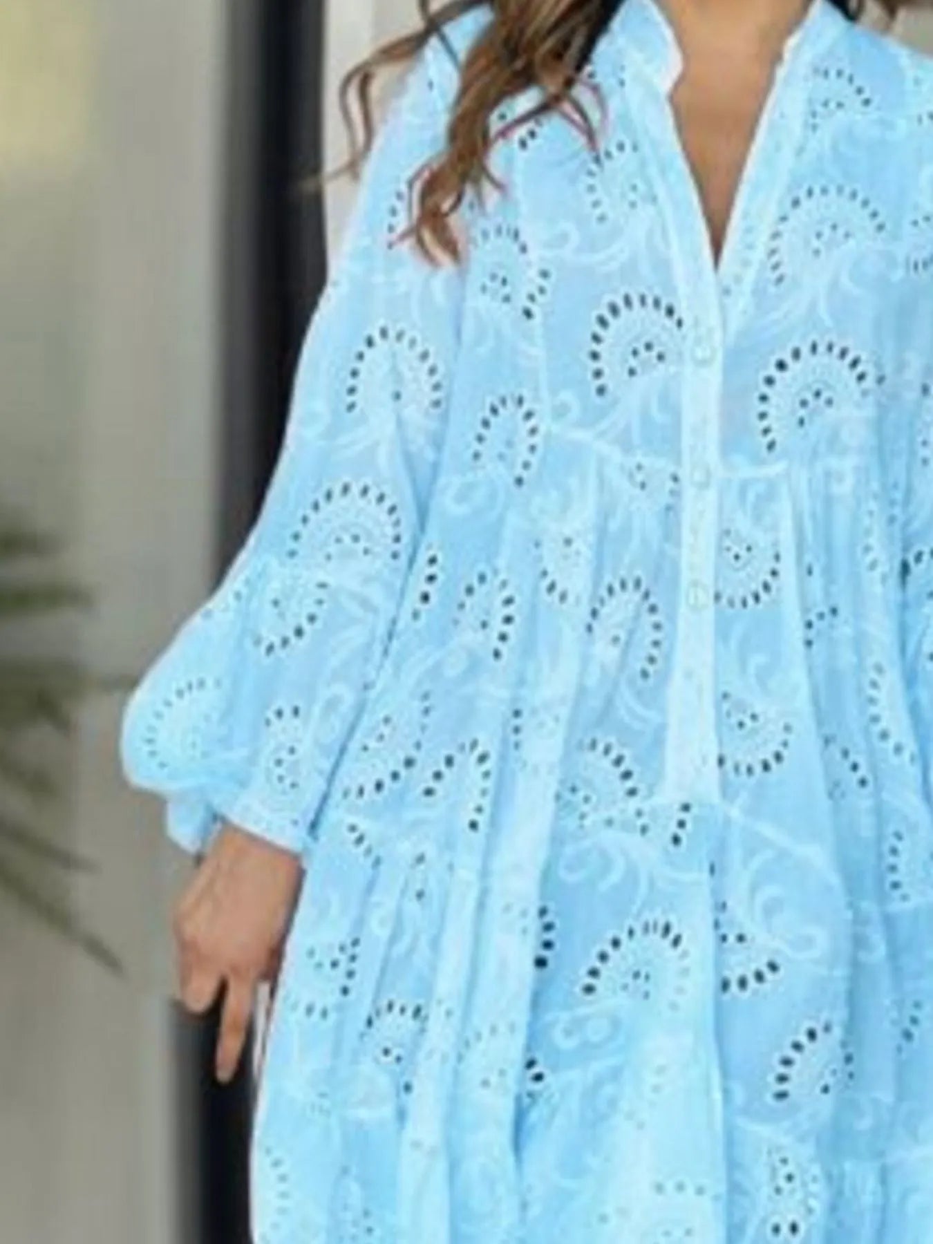 Full Size Eyelet Ruffled Hem Tiered Dress Plus Size - Flip Flop Dynasty