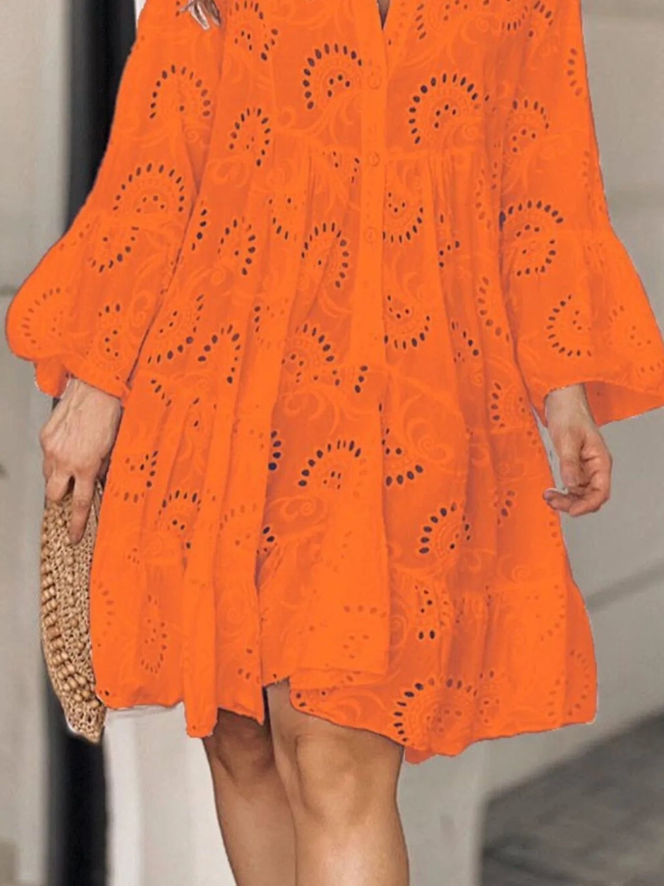 Full Size Eyelet Ruffled Hem Tiered Dress Plus Size - Flip Flop Dynasty