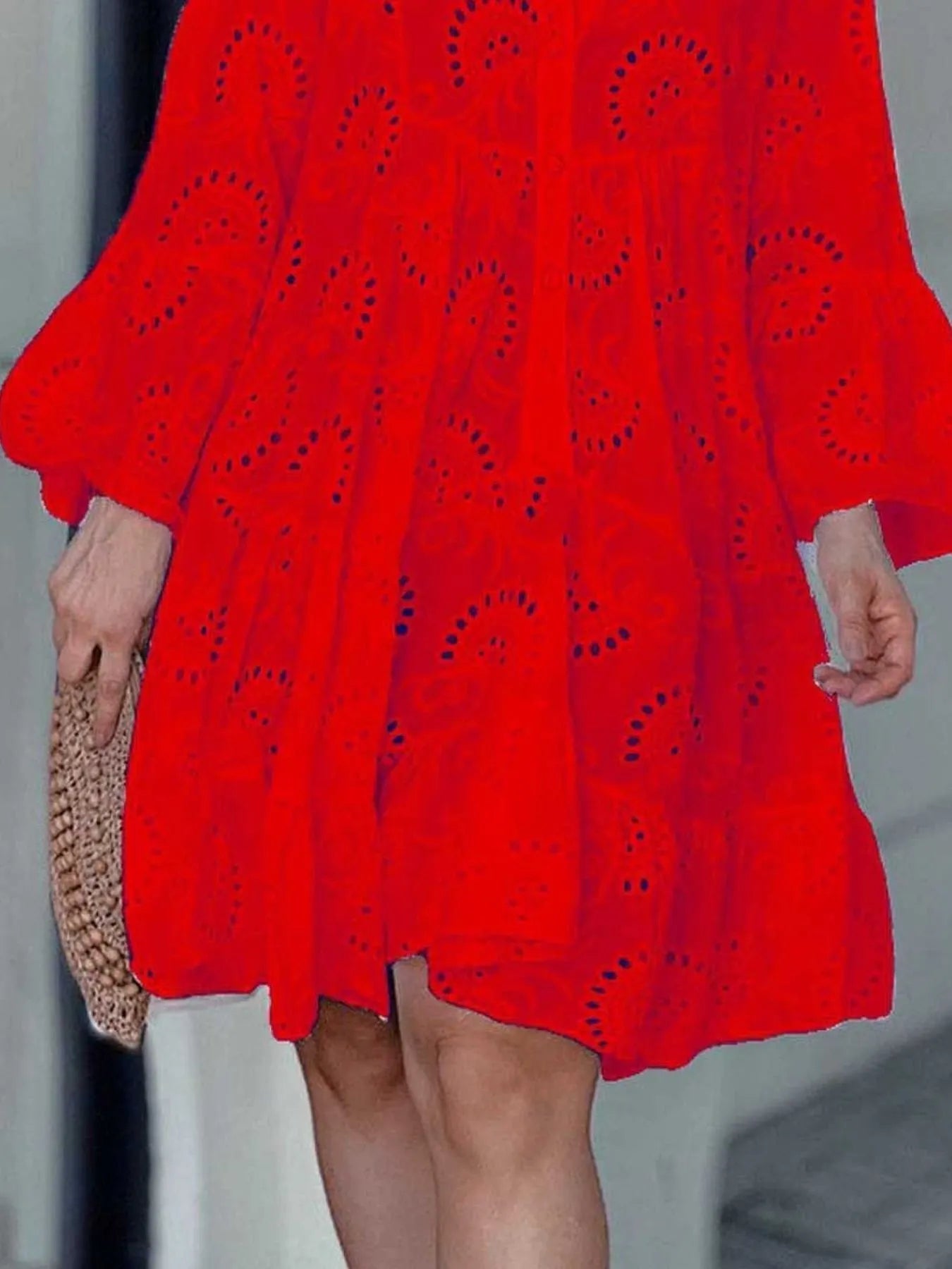 Full Size Eyelet Ruffled Hem Tiered Dress Plus Size - Flip Flop Dynasty