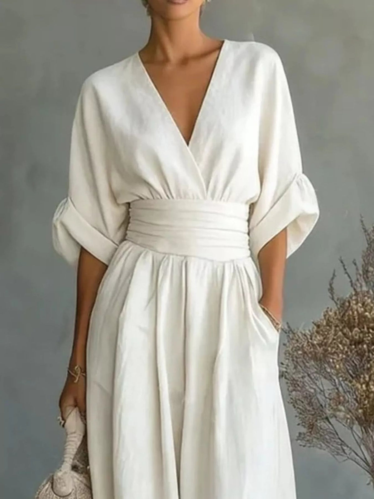 Full Size Half Sleeve Wide Leg Jumpsuit Plus Size - Flip Flop Dynasty