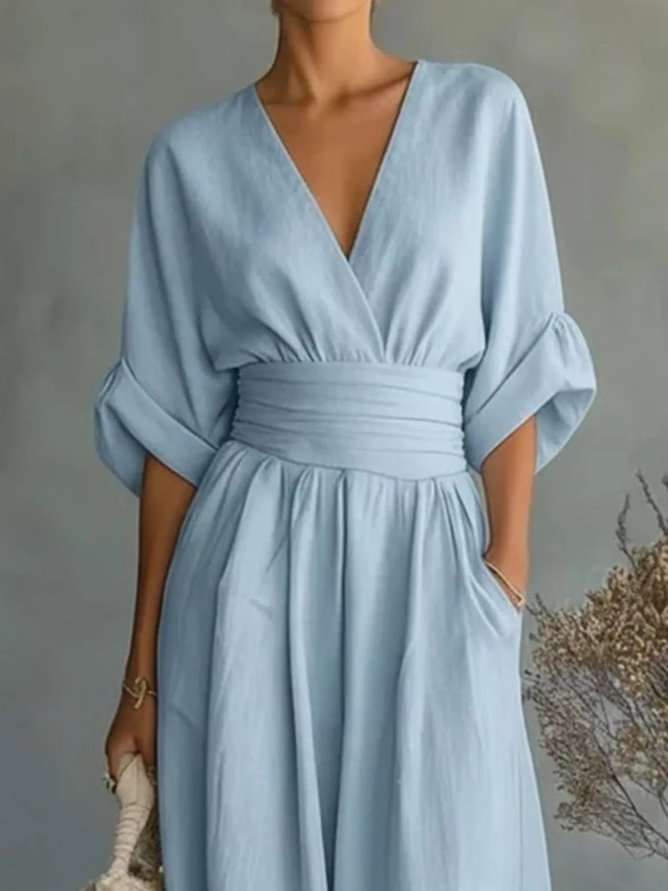 Full Size Half Sleeve Wide Leg Jumpsuit Plus Size - Flip Flop Dynasty