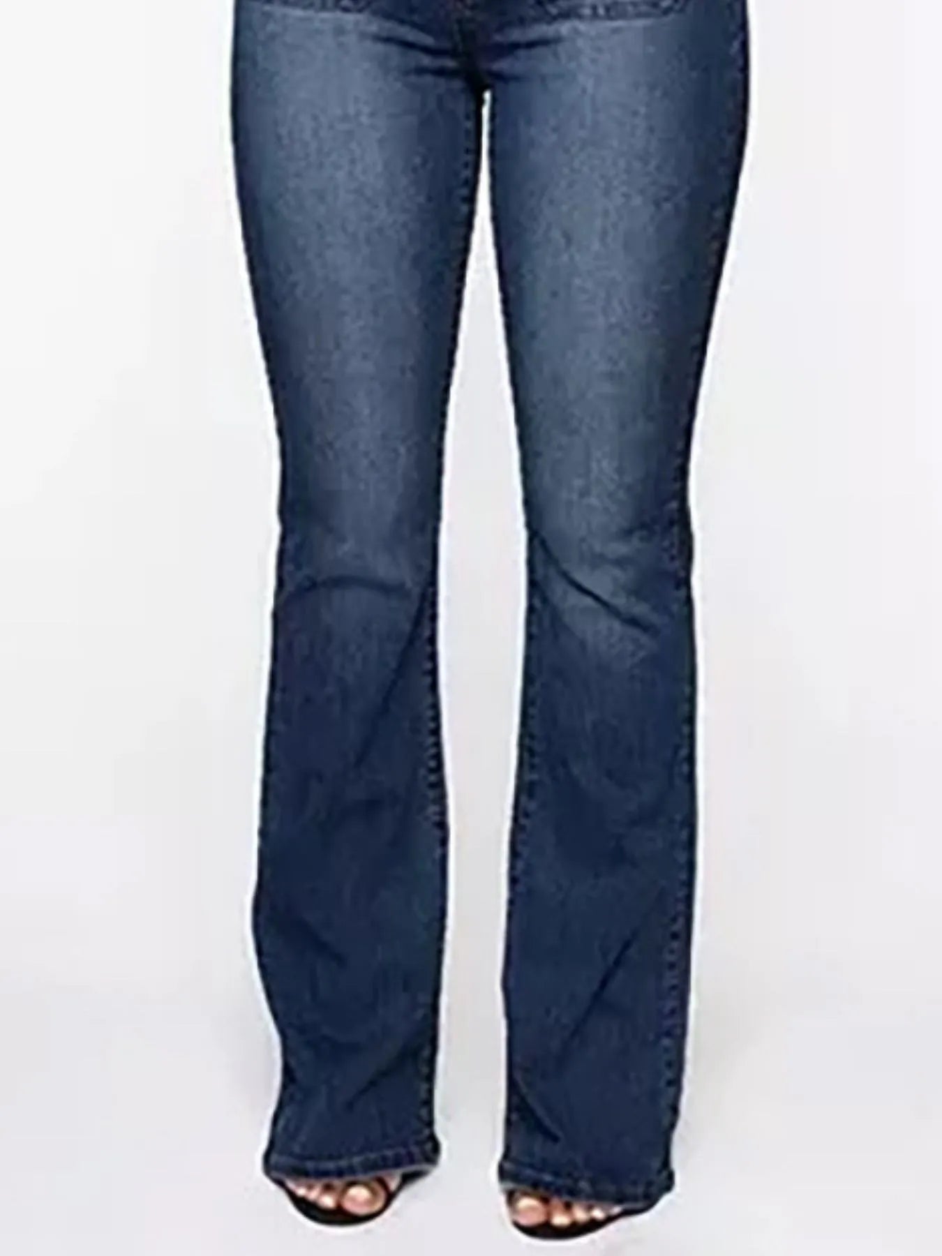 Full Size High Waisted Button - Fly Flare Jeans Plus Size - Flip Flop Dynasty