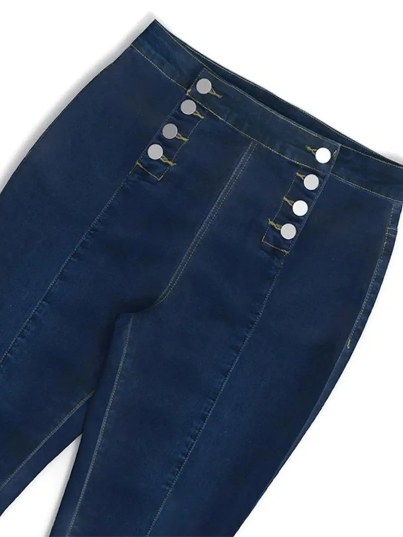 Full Size High - Waisted Double - Breasted Skinny Jeans Plus Size - Flip Flop Dynasty