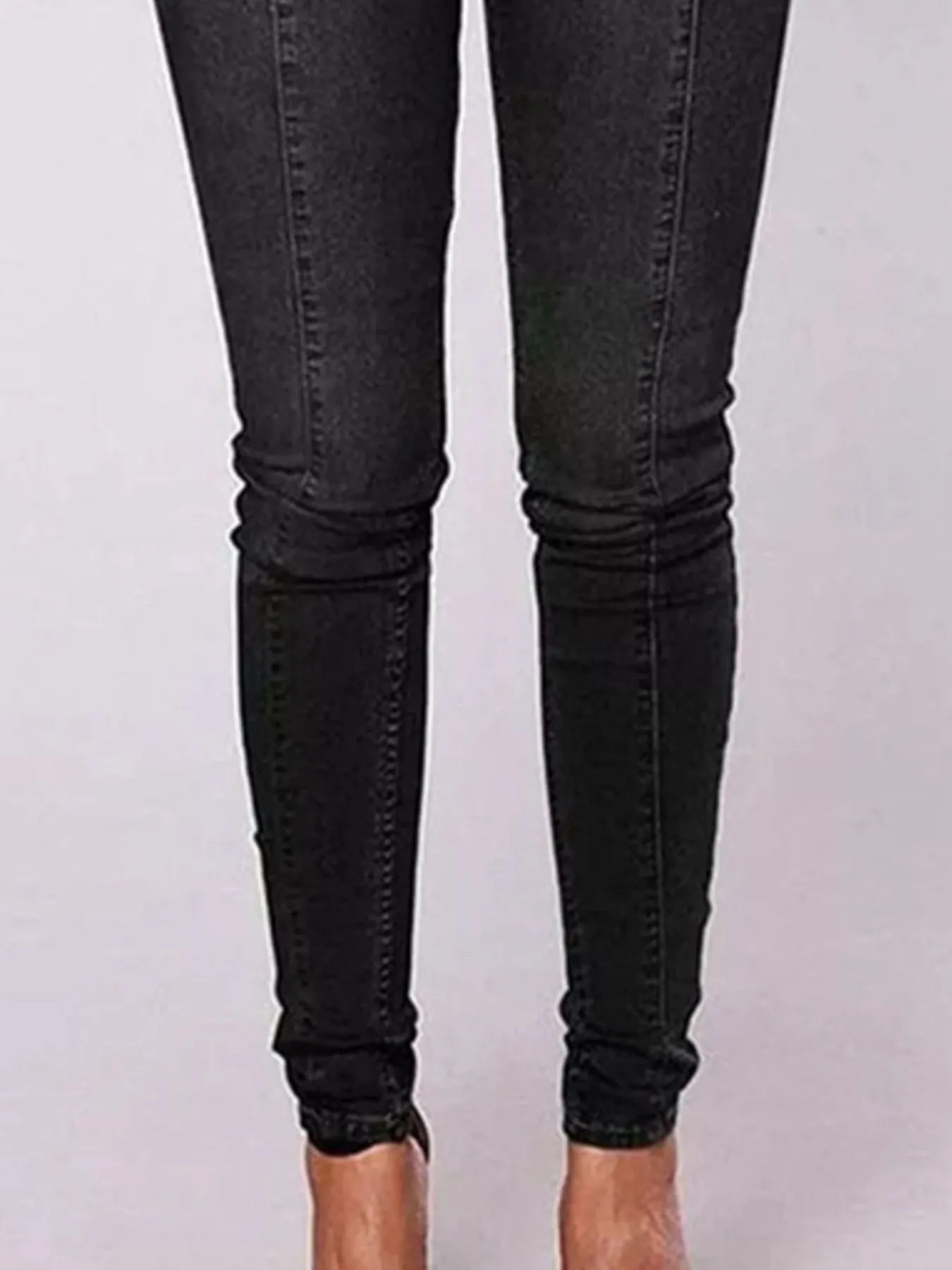 Full Size High - Waisted Double - Breasted Skinny Jeans Plus Size - Flip Flop Dynasty