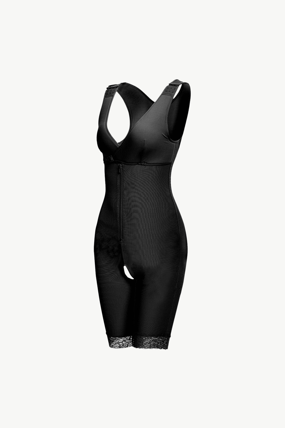 Full Size Lace Trim Shapewear with Zipper - Flip Flop Dynasty