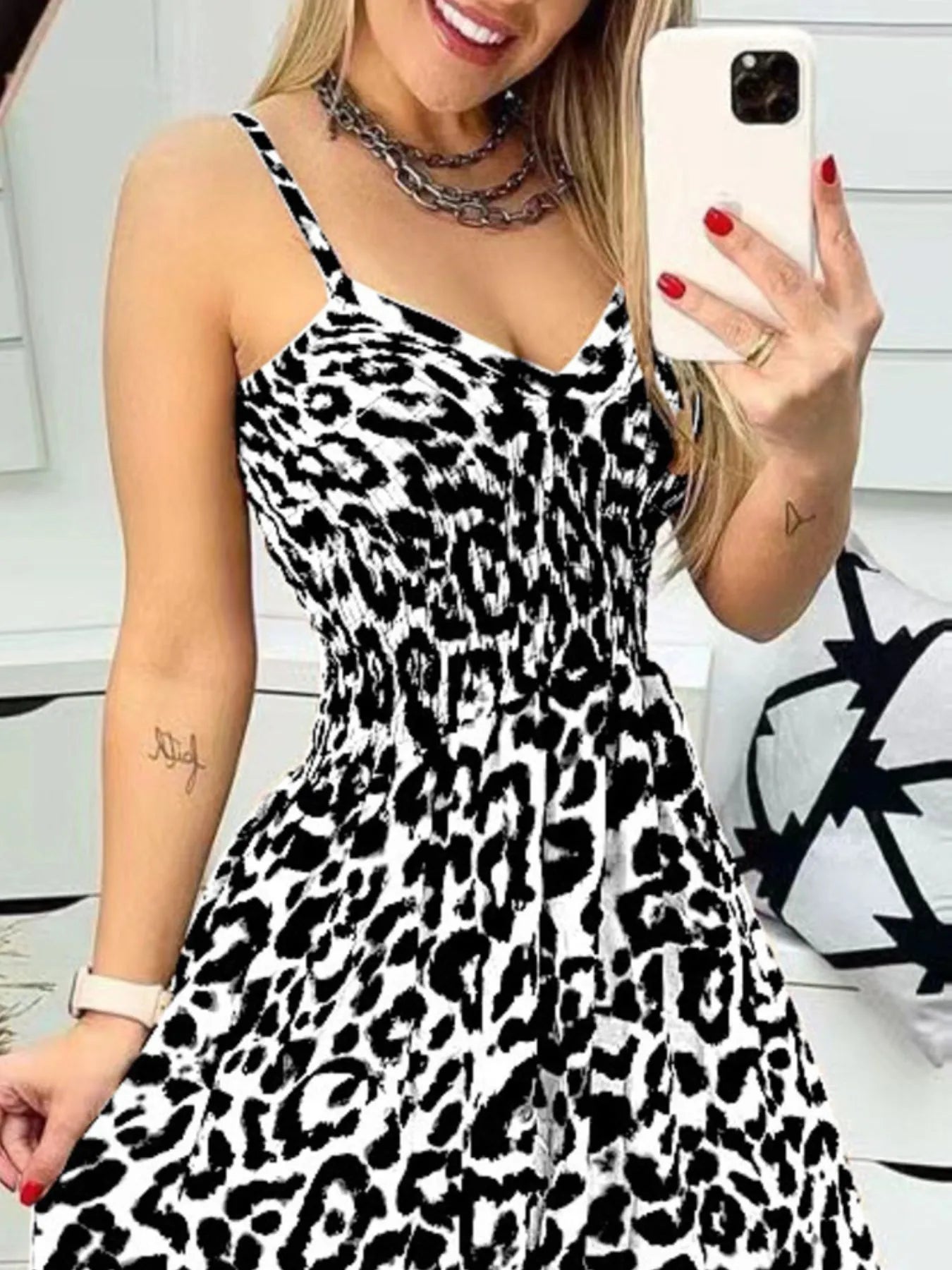 Full Size Leopard Print Spaghetti Strap Maxi Dress Plus Size - Flip Flop Dynasty