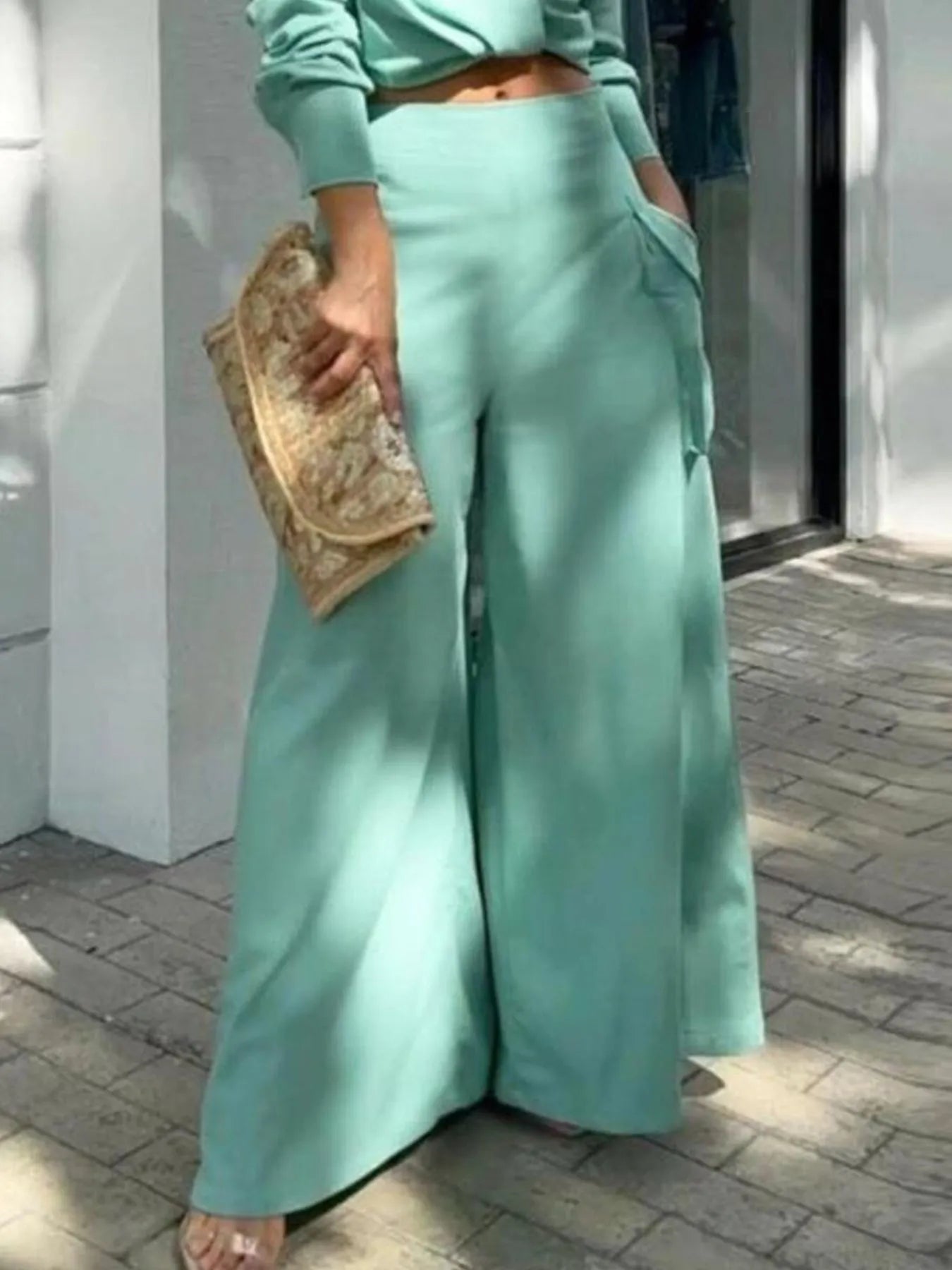 Full Size Long Sleeve Top and Pants Set Plus Size - Flip Flop Dynasty