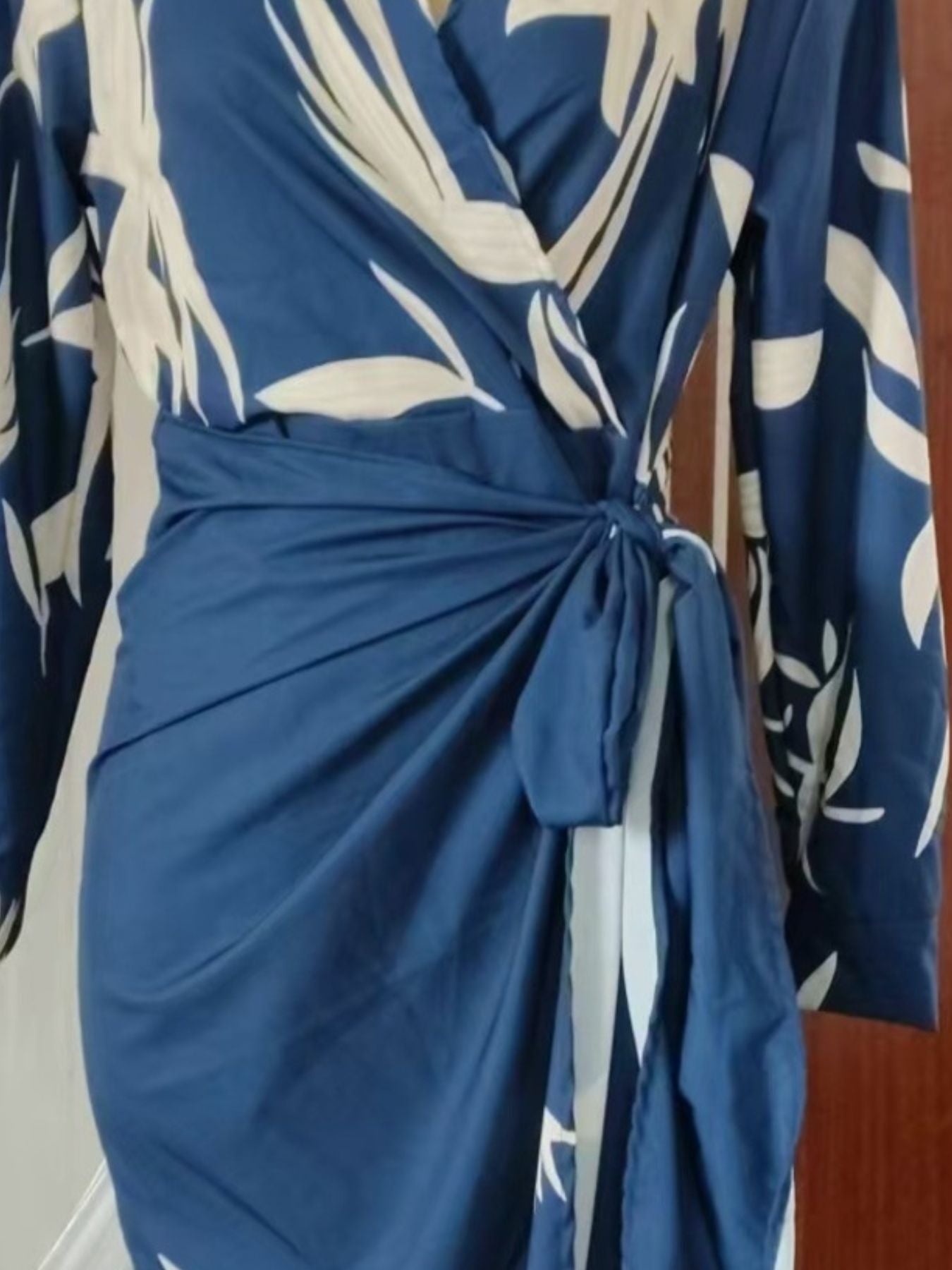 Full Size Printed Tied Wrap Midi Dress Plus Size - Flip Flop Dynasty