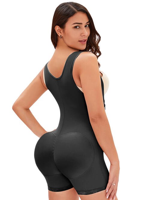 Full Size Side Zip Up Wide Strap Shapewear - Flip Flop Dynasty