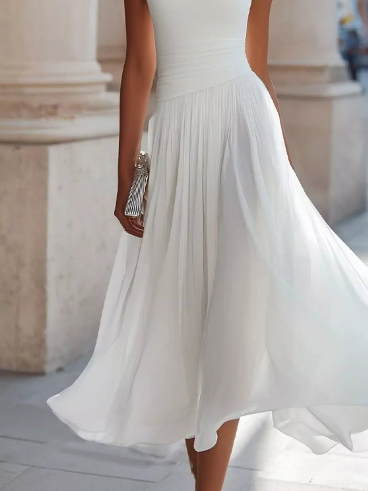 Full Size Sleeveless Cowl Neck Midi Dress Plus Size - Flip Flop Dynasty