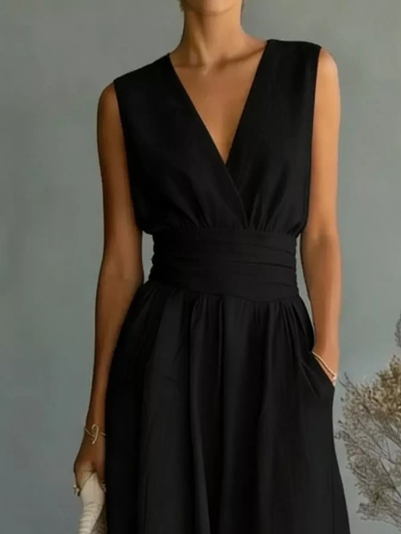 Full Size Sleeveless Wide Leg Jumpsuit Plus Size - Flip Flop Dynasty