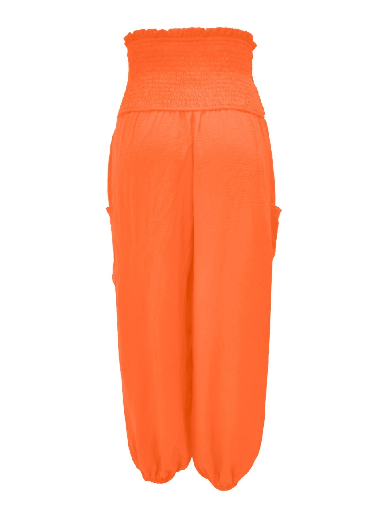 Full Size Smocked Waist Harem Pants with Pockets Plus Size - Flip Flop Dynasty