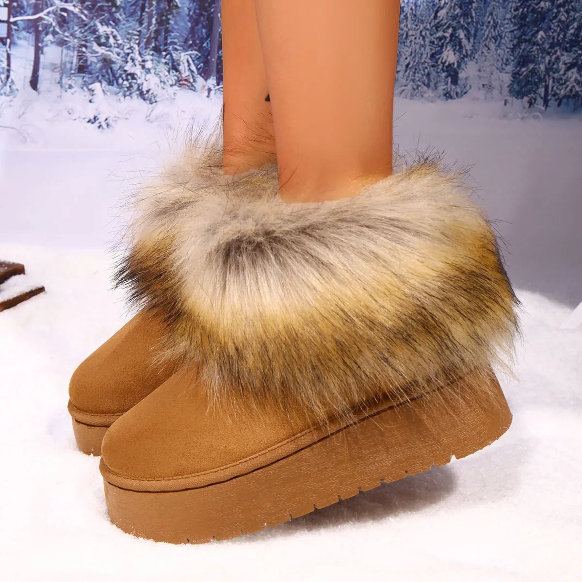 Fur - Trimmed Winter Boots - Flip Flop Dynasty