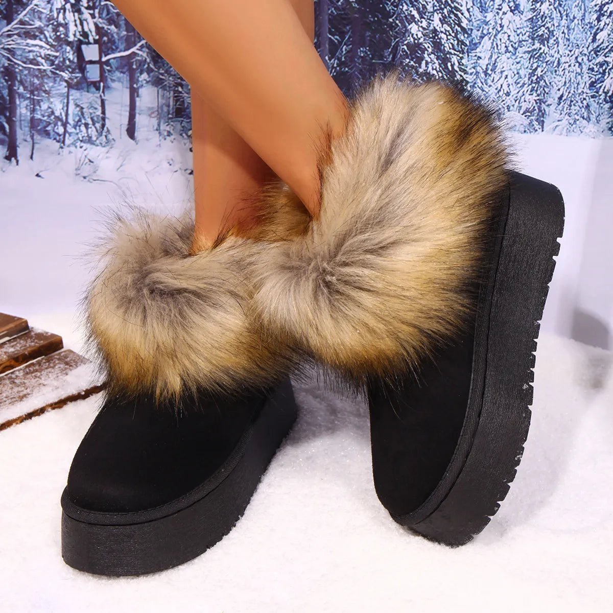 Fur - Trimmed Winter Boots - Flip Flop Dynasty