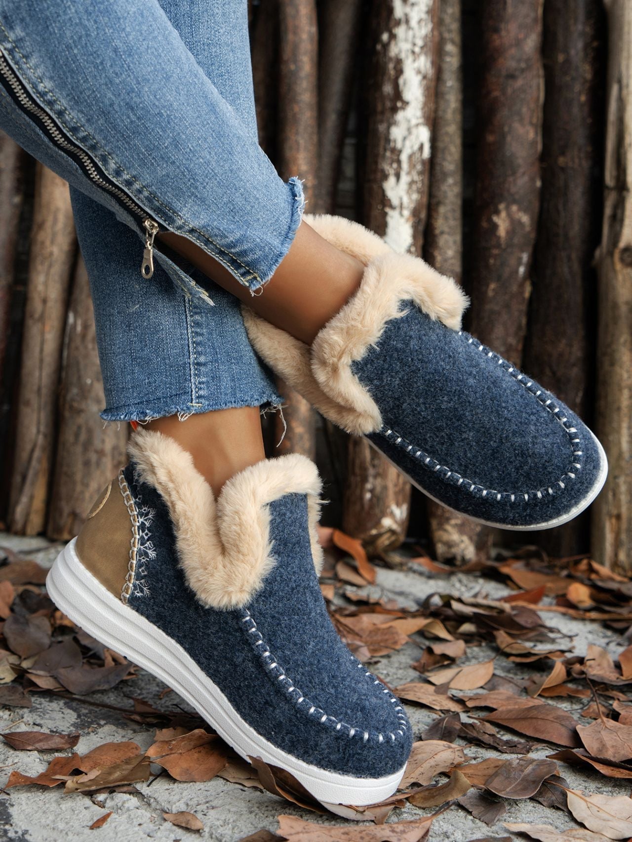 Furry Suede Round Toe Flat Sneakers - Flip Flop Dynasty