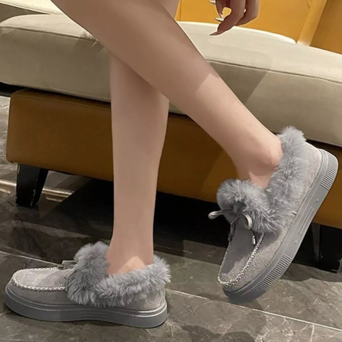 Fuzzy Round Toe Slip - Ons - Flip Flop Dynasty