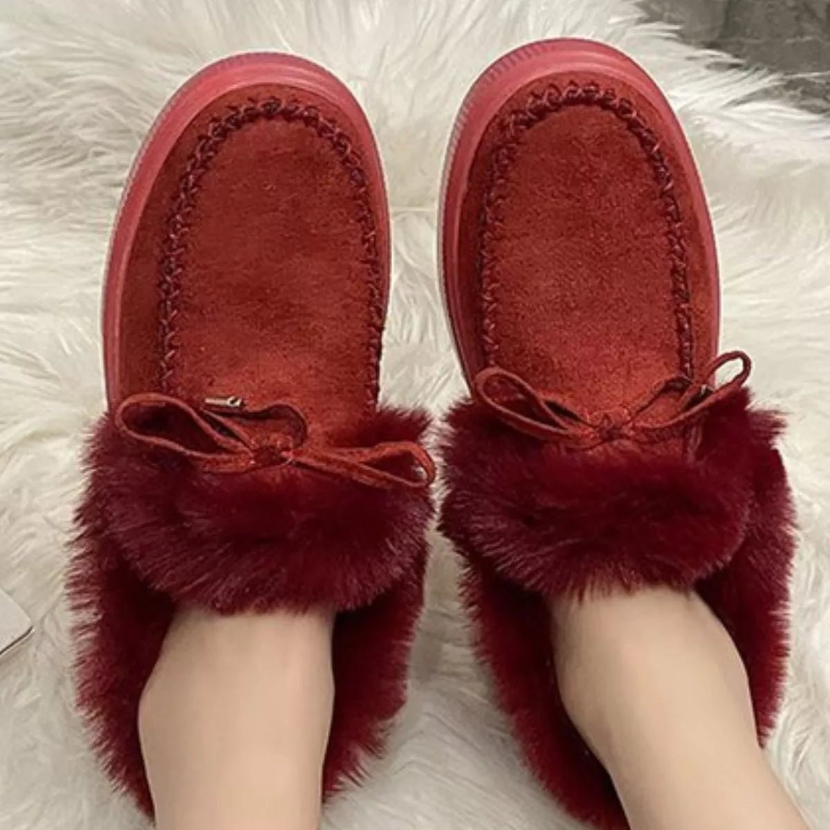 Fuzzy Round Toe Slip - Ons - Flip Flop Dynasty